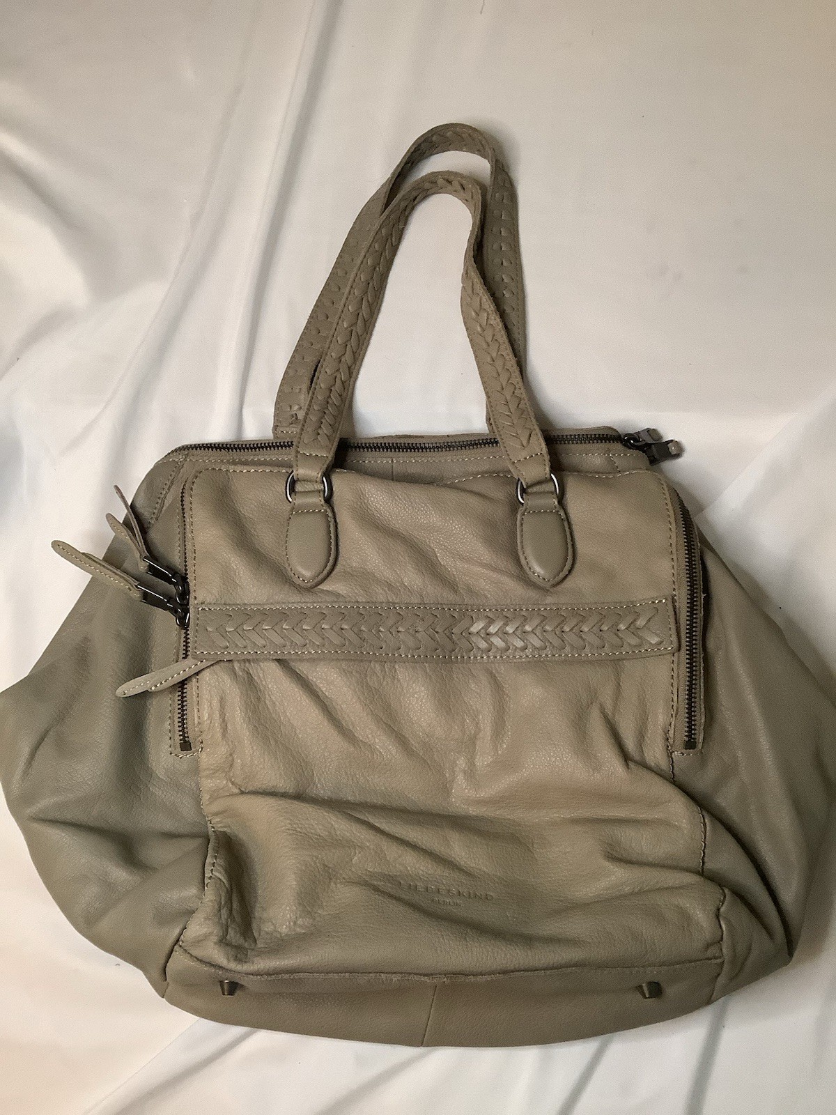 Liebeskind Berlin Kayla Satchel Purse Bag Leather Gray Only Used Briefly Exc Con