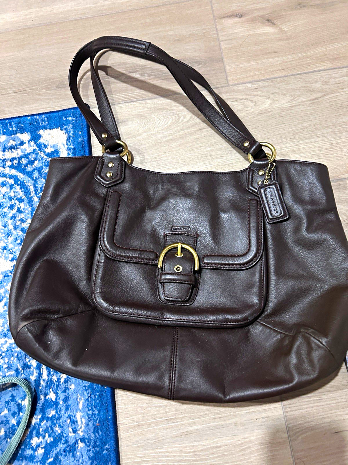 Coach Campbell Belle Leather Carryall (Style F24961) Brown Tote Bag