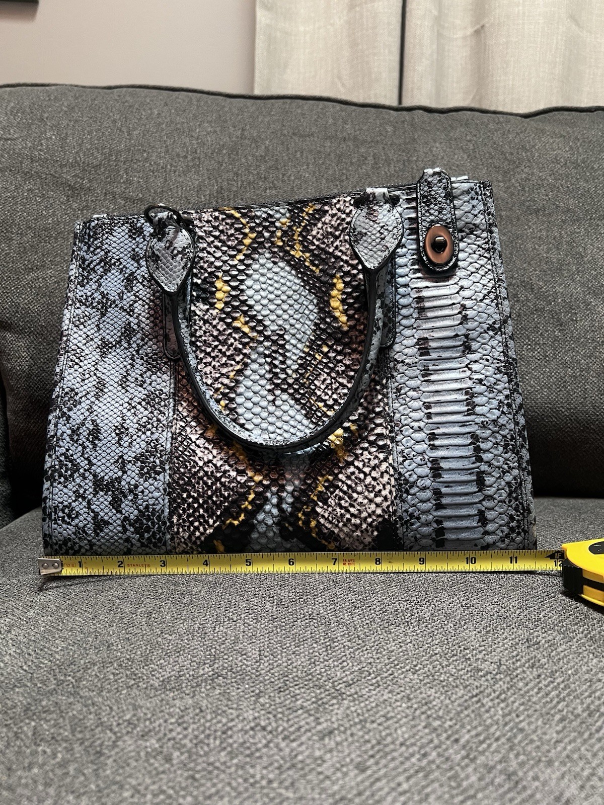 Authentic Coach Snake Print Satchel Top Handle Zip Bag w/ Shoulder Strap
