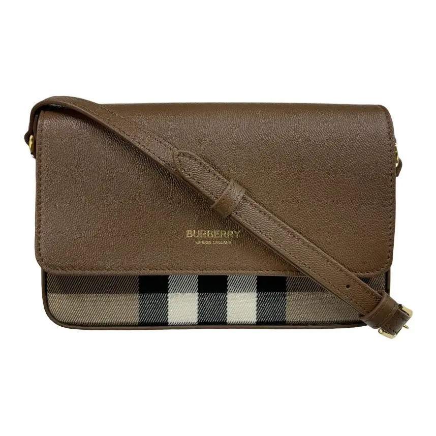 Burberry Single Shoulder Bag Suitable for Couples Brown 7.9×1.6×5.1 in
