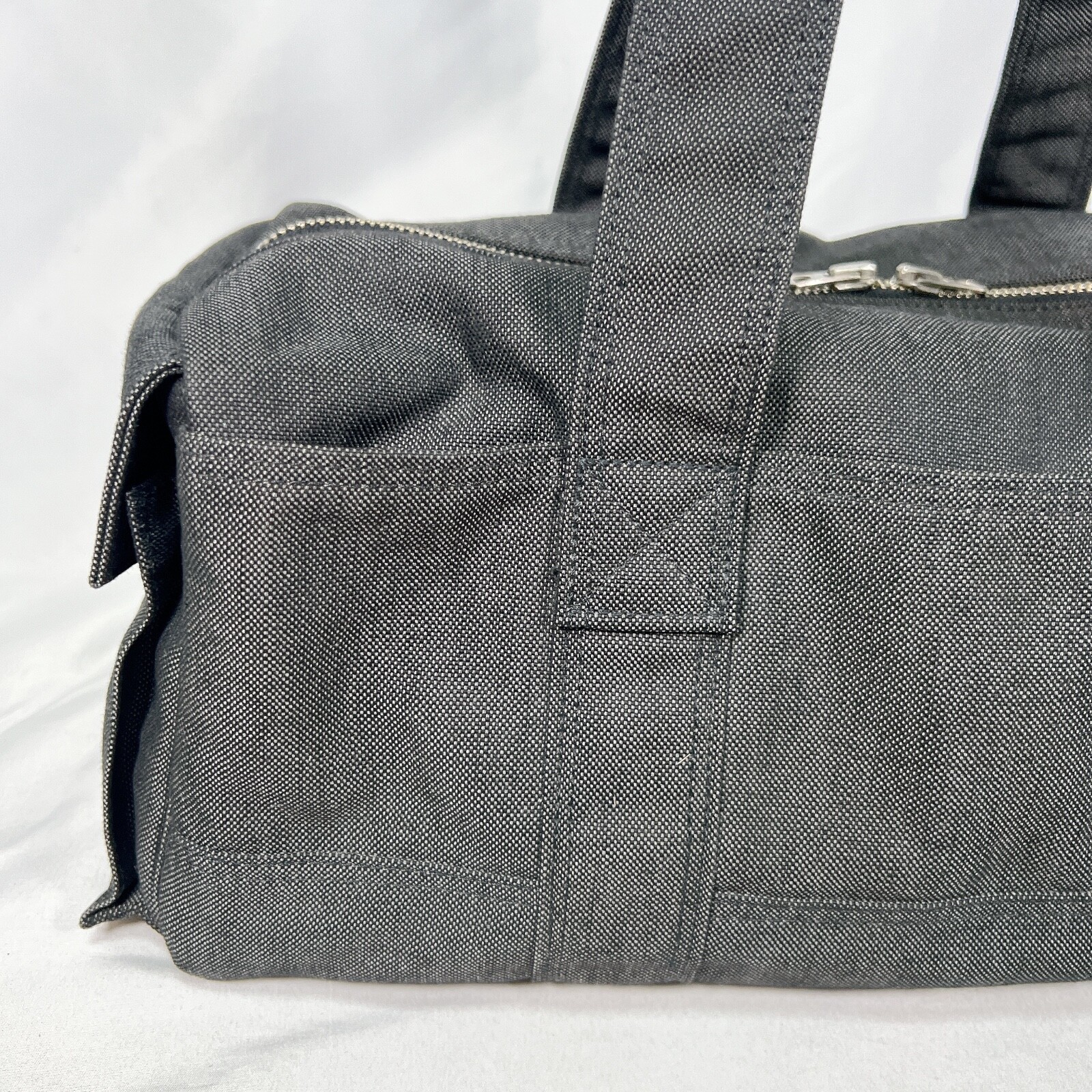PORTER YOSHIDA SMOKY MINI BOSTON BAG black COTTON NYLON UNISEX GOOD CONDITION