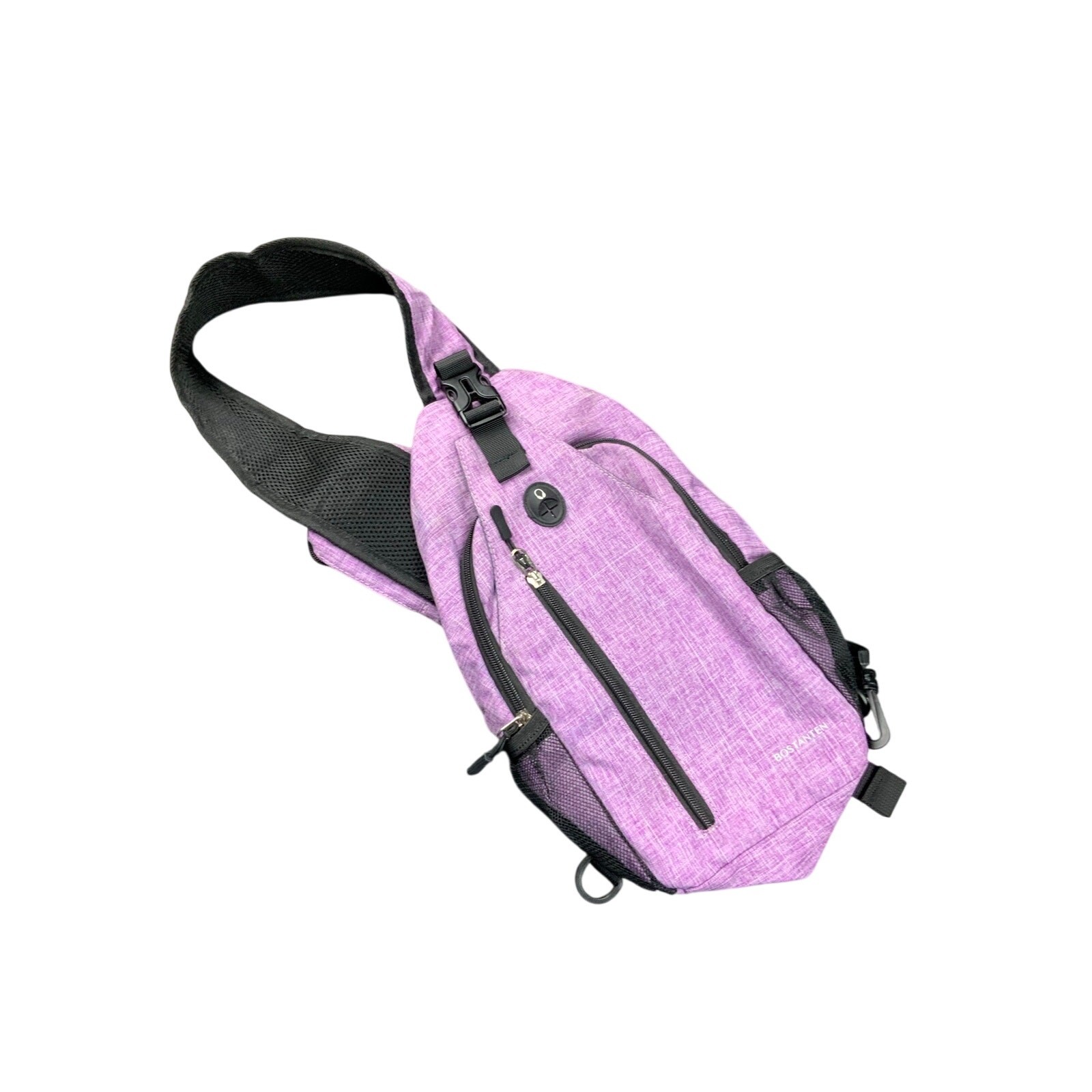 BOSTANTEN Purple Sling Backpack Crossbody Chest Bag Travel Daypack USB Port
