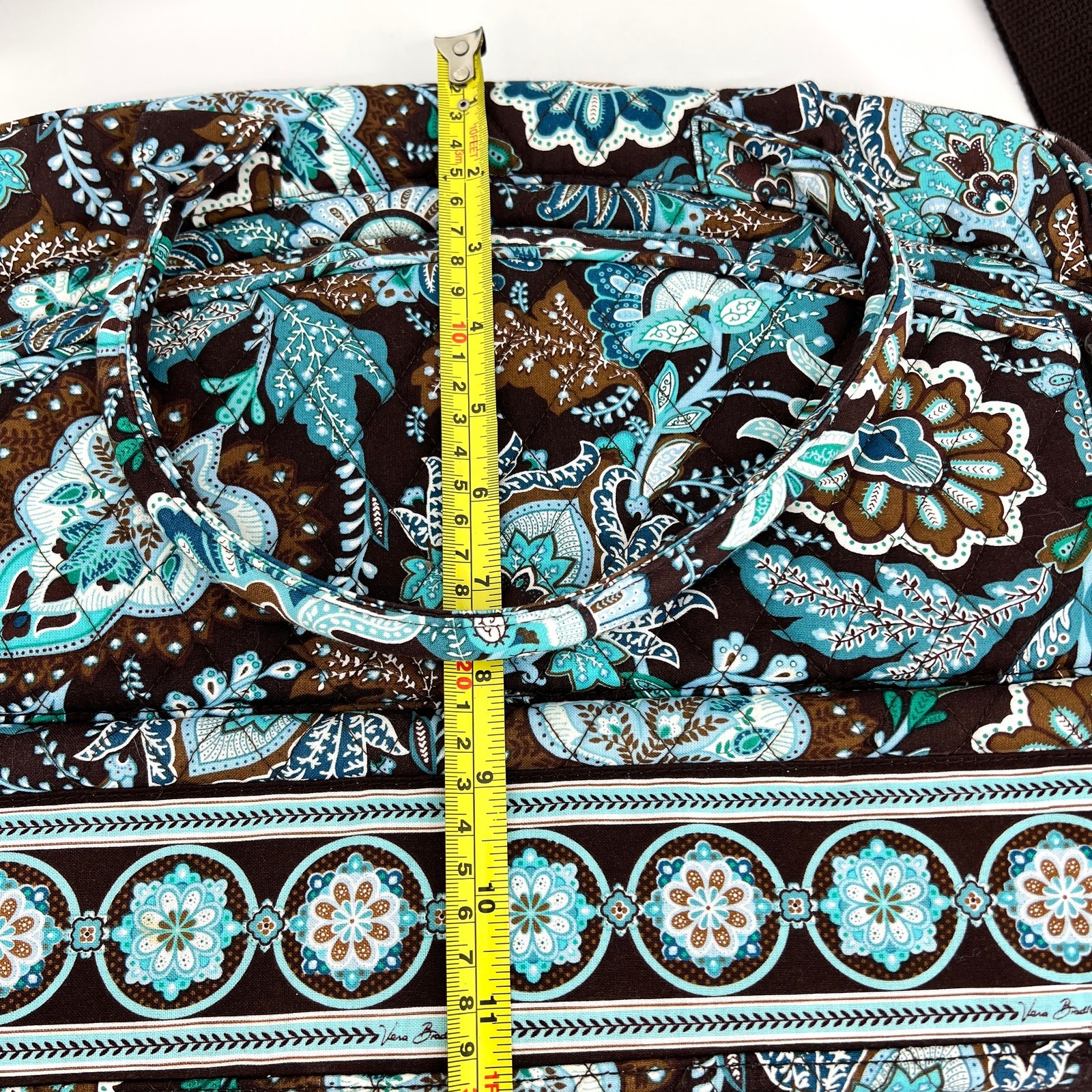 Vintage Vera Bradley Java Blue Weekender Bag Preowned 16″ x 12″ x 6″