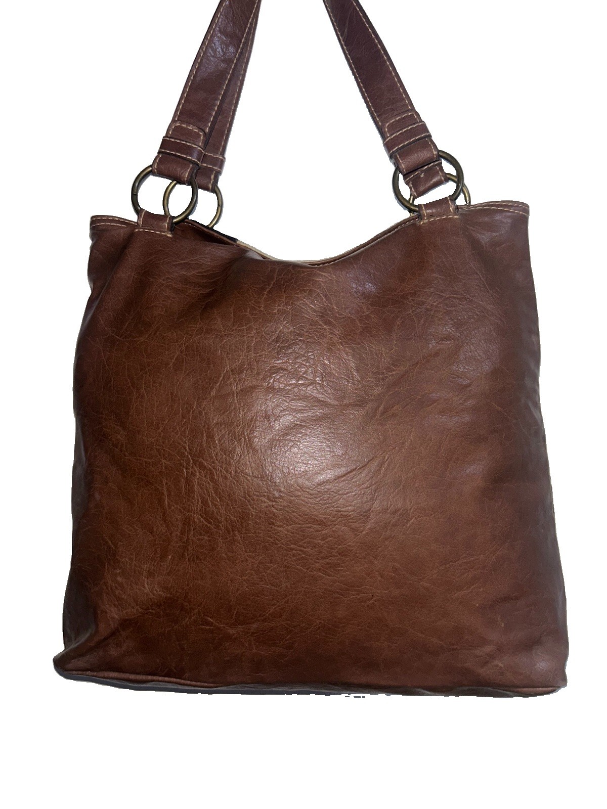 vintage axcess liz claiborne Patchwork Leather Suede Handbag Tote Y2k Earth Tone