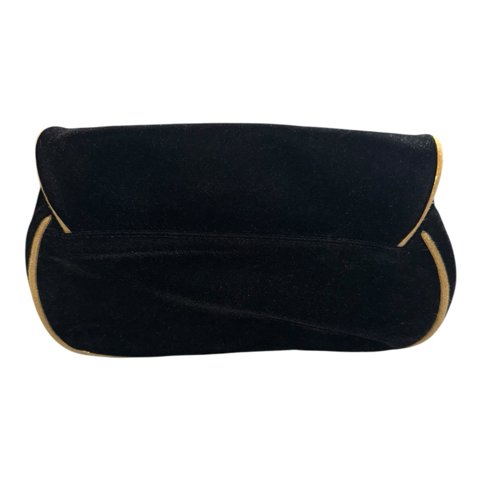 Vtg Authentic Dior Parfums Bag Black Velvet GoldTone Trim Clean 4″Wx9″Lx5 1/2″H