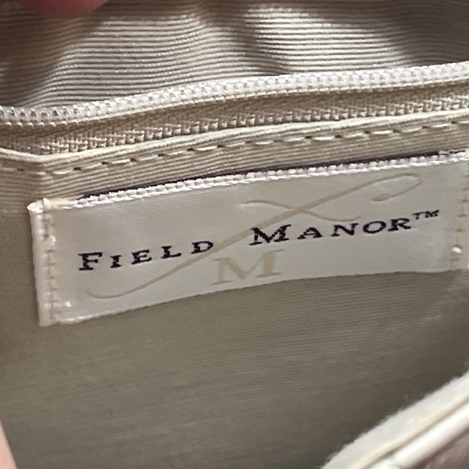 Field Manor Cream White LEATHER Purse Evening Bag Flap Magnet Closure Dressy Bag