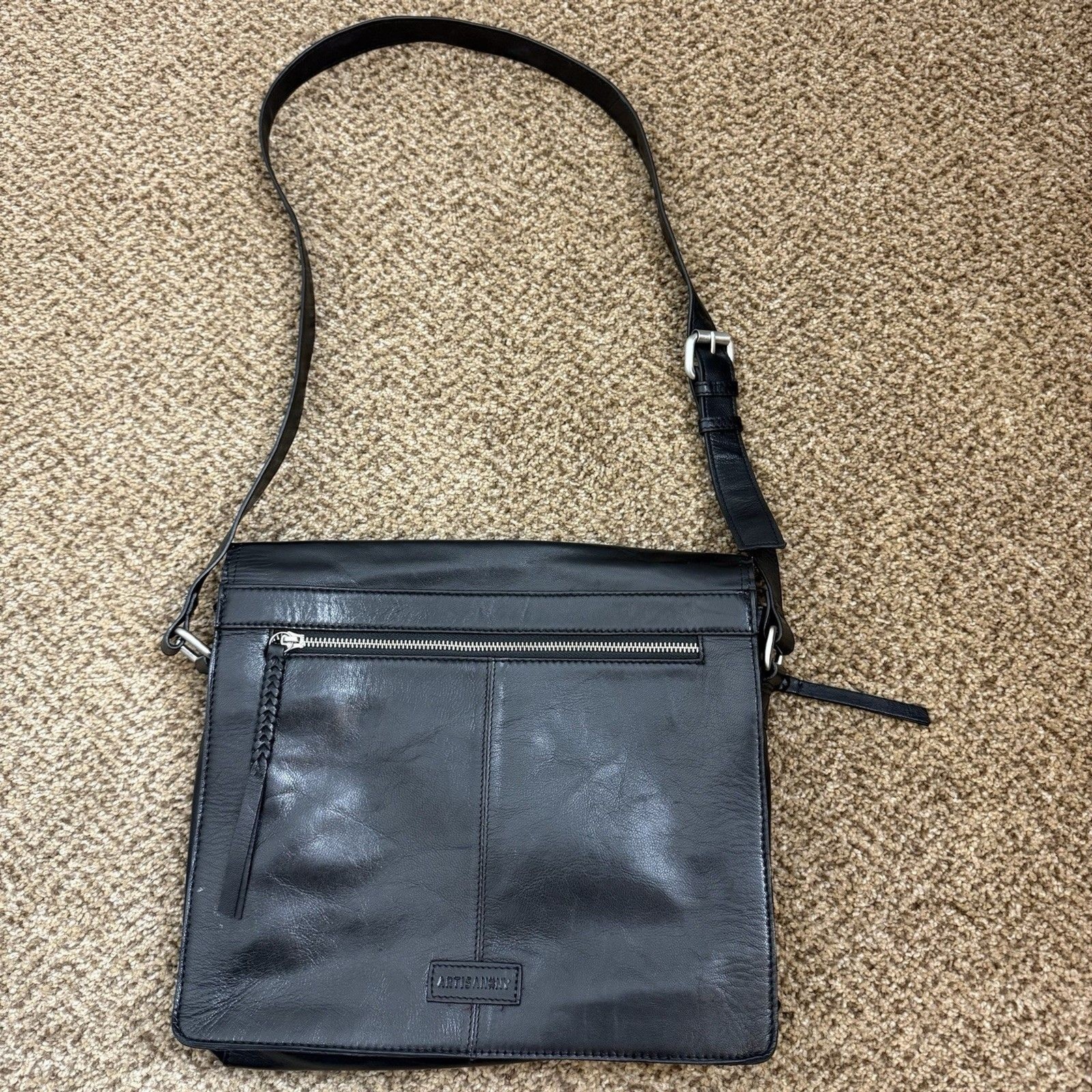 Artisan NY Black Crossbody Small Messenger Bag Purse Made In India