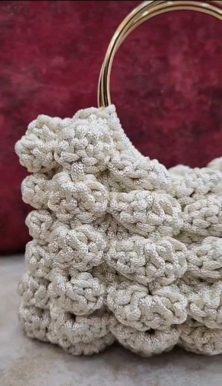 Bubbles Small Handmade Crochet Bag | Luxury Gift | Bridal Wedding Evening
