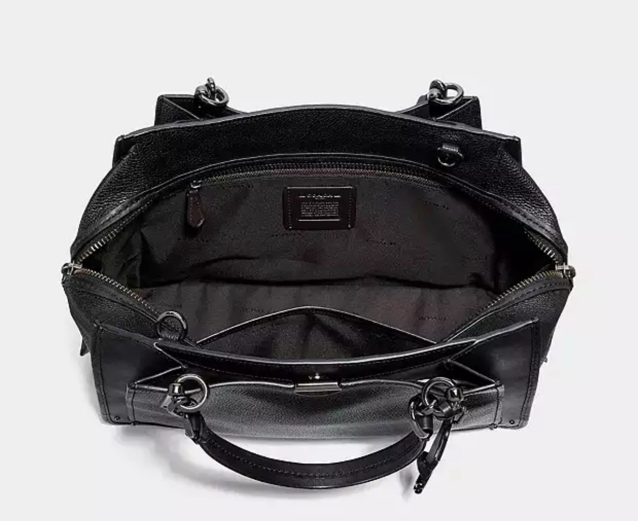 Coach Dreamer 36 Black Pebbled Leather Satchel w/Gunmetal Hardware