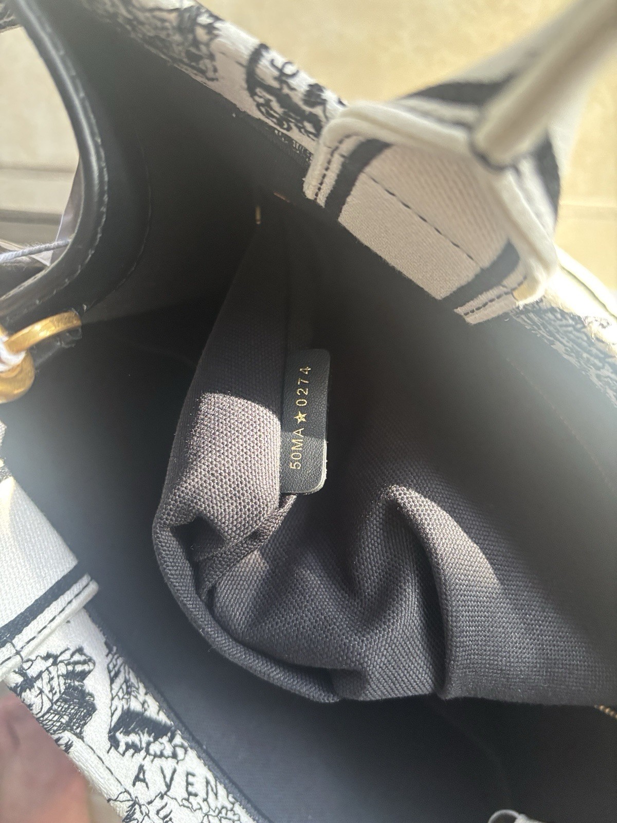 DIOR Medium Book Tote /Plan de Paris NEW! BLK Leather Trim!