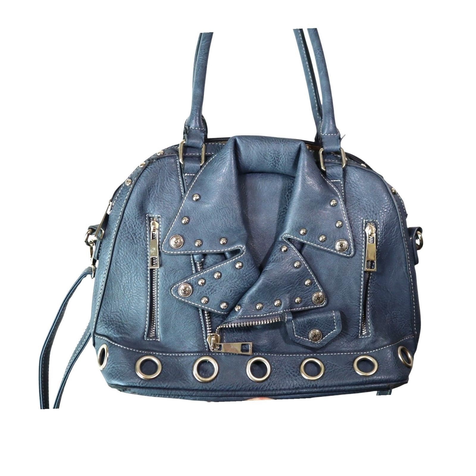 COWGIRL TRENDY blue grommet / studded bag