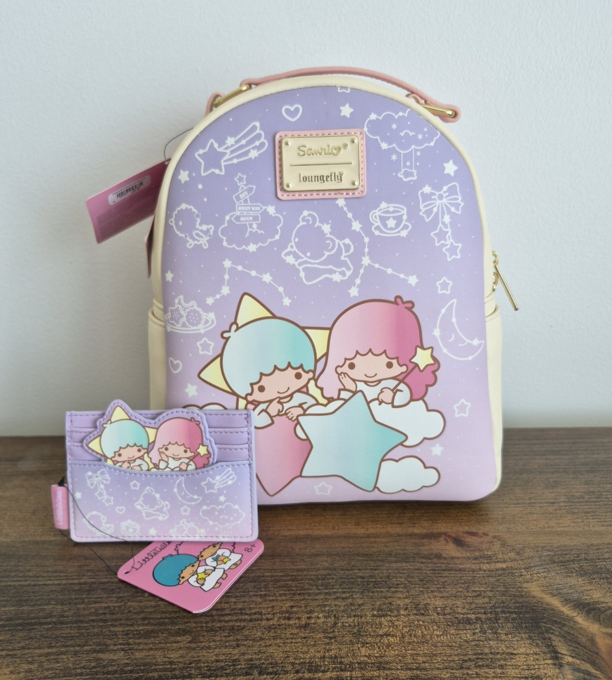 Loungefly Sanrio Little Twin Stars Mini Backpack & Card Holder Set