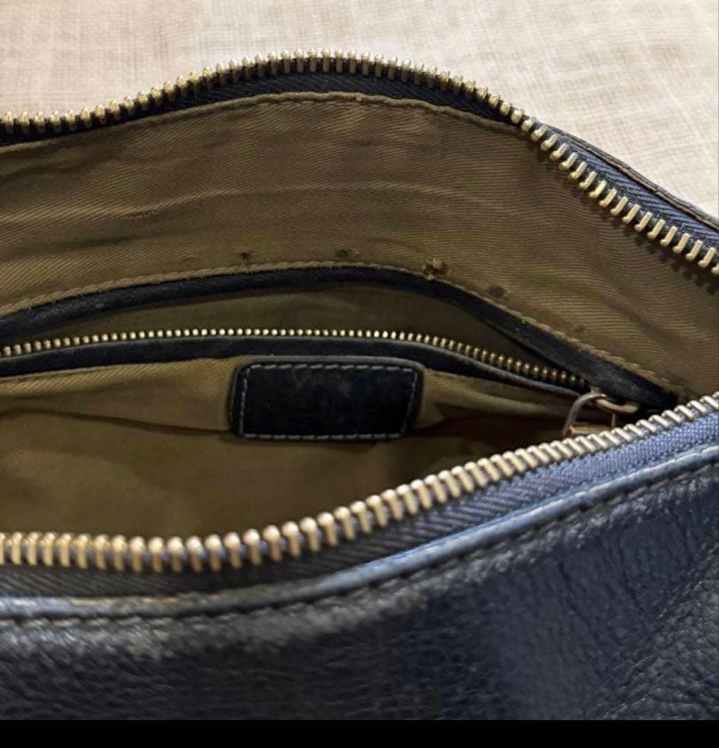 Chloe Marcie Black Leather Shoulder Bag Large Elegant Preowned 35x28x12cm Auth