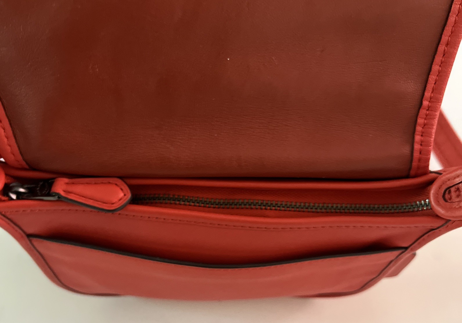 COACH Saddle 18 Re-Edition Crossbody Bag 57731 Orange Soft Leather Adjustable