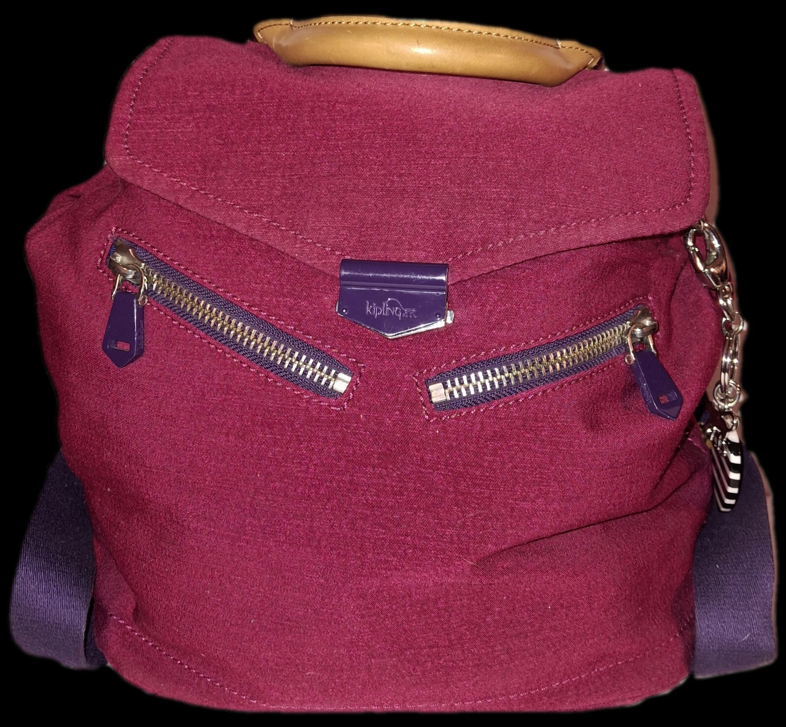 Kipling On a Roll Purple/dark Pink Back Pack.