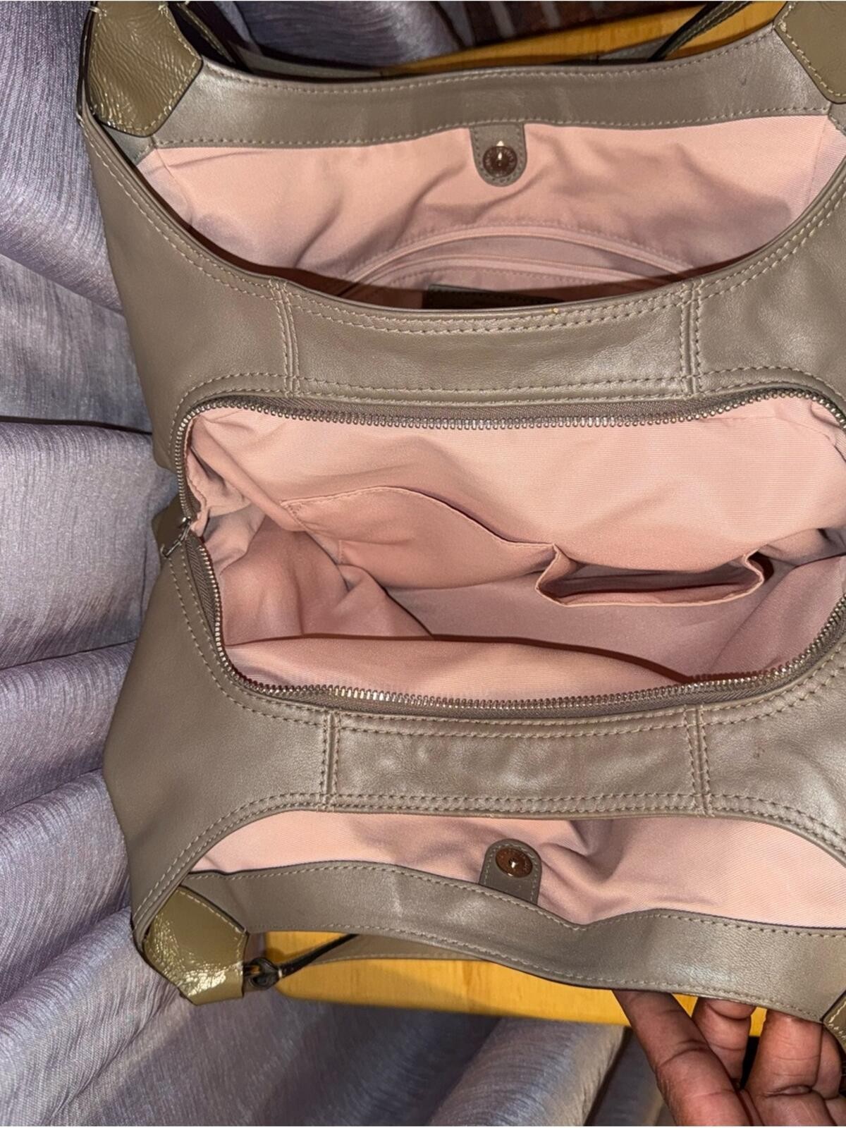 Coach Madison Taupe Leather Shoulder Bag F19250