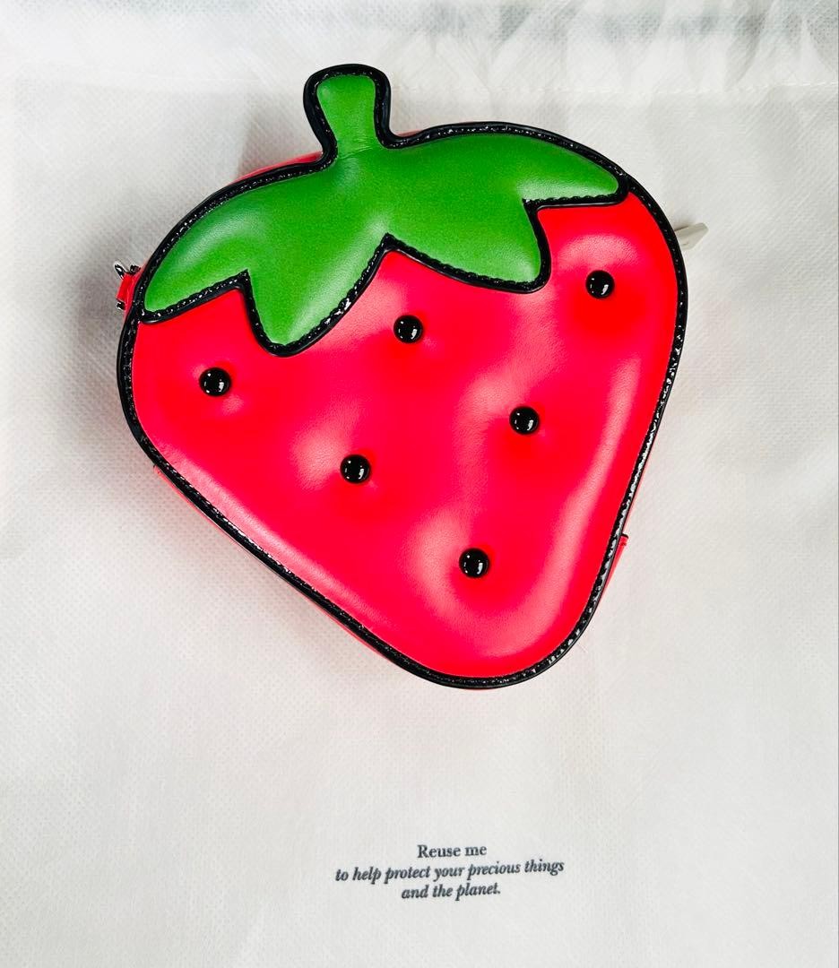 HELLO KITTY X KATE SPADE 3D Strawberry Mini Crossbody KO050 Leather New