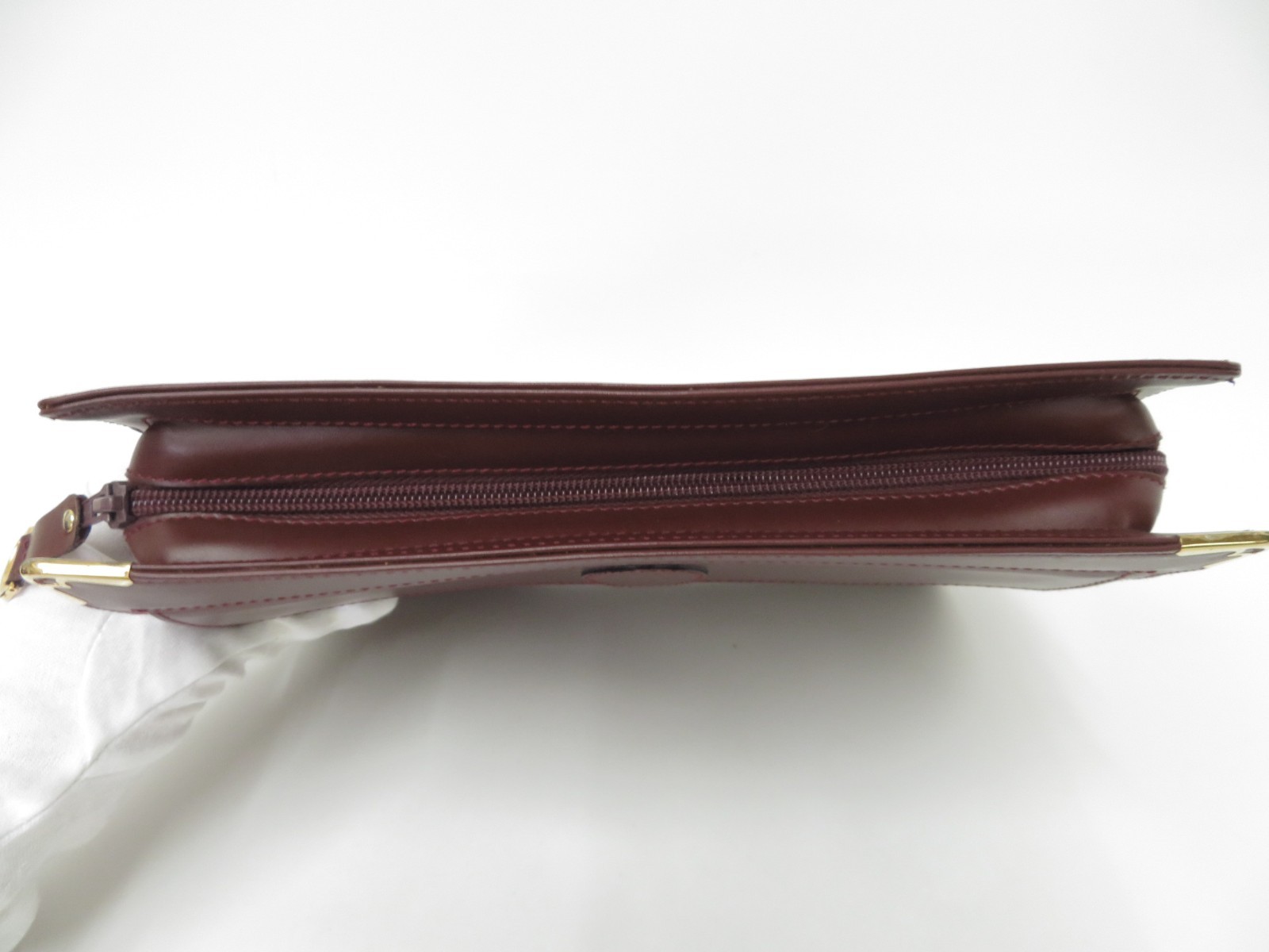 Authentic Cartier Must de Cartier Leather Clutch Bag #48733
