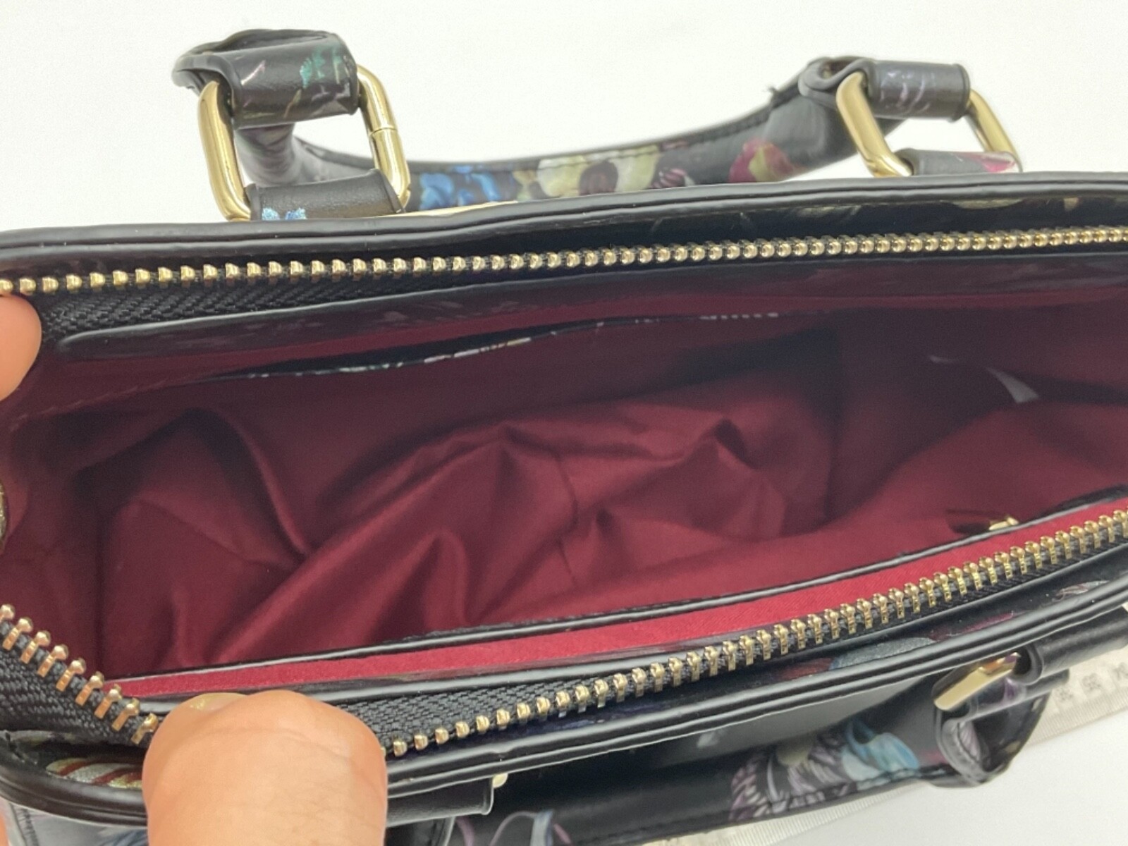 Asian Style Black / Floral Small Square Shoulder Bag Designer Handbag Crossbody
