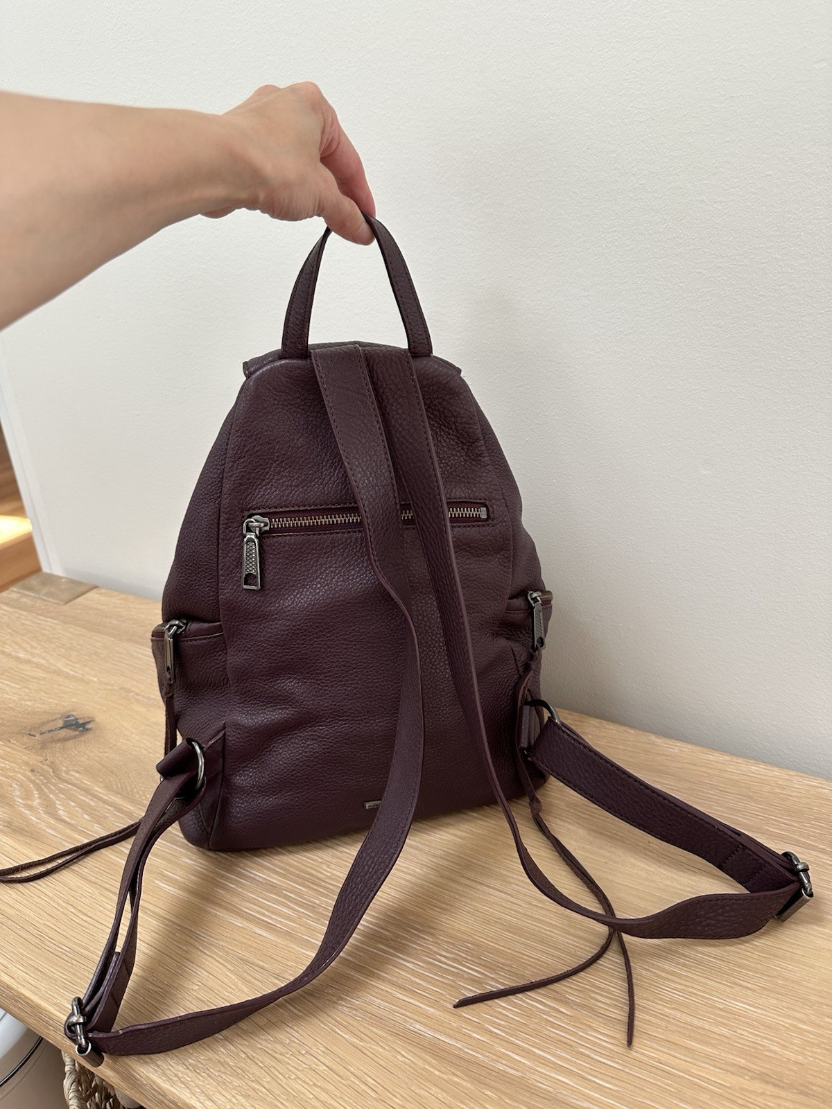 Rebecca Minkoff Julian Plum Purple Large Leather Convertible Backpack