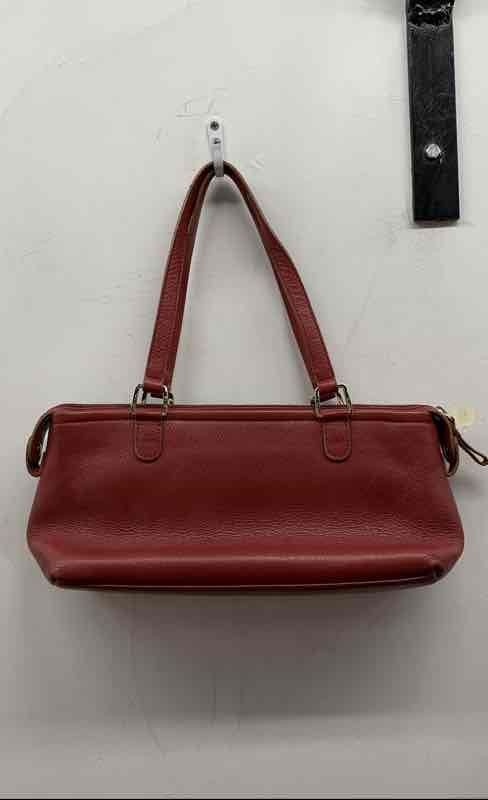 Ann Taylor Dark Red Pebbled Leather Womens Shoulder Bag Satchel Silver Hardware