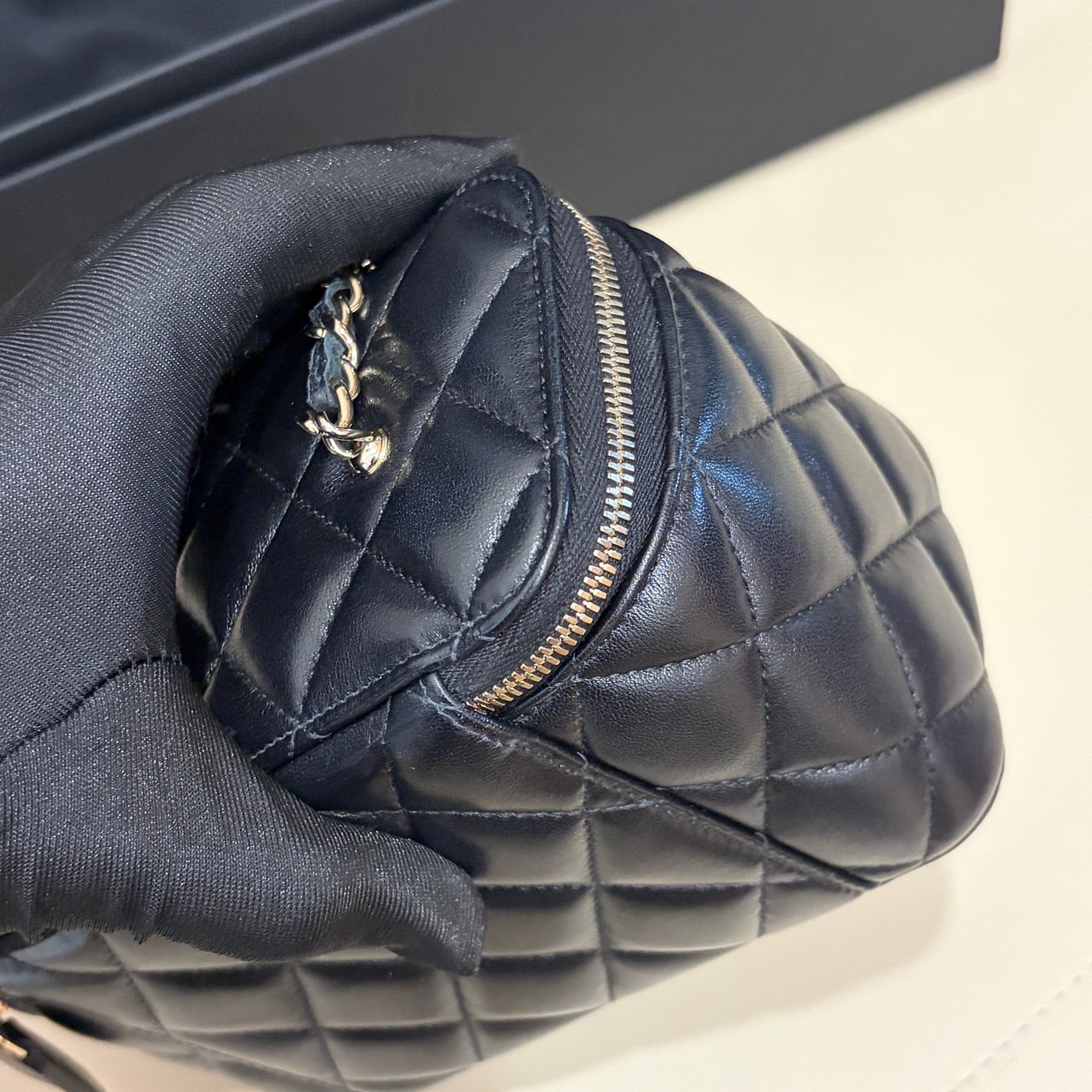 Chanel Golden Ball Vanity Case Mini Black Lambskin Crossbody Bag Duty Paid