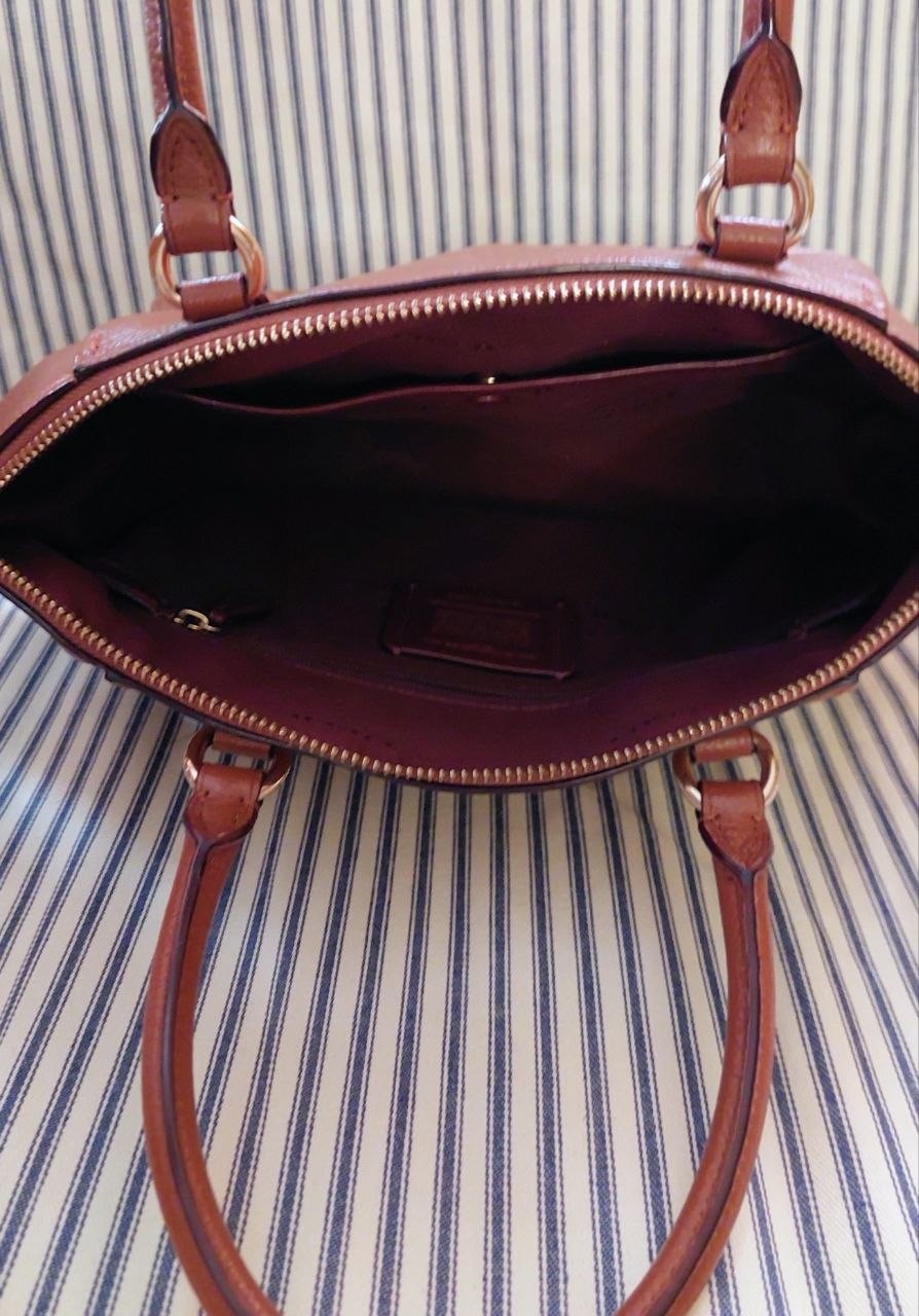 Coach Elise Women’s Pebbled Leather Small Satchel Bag Brown (79316) no strap