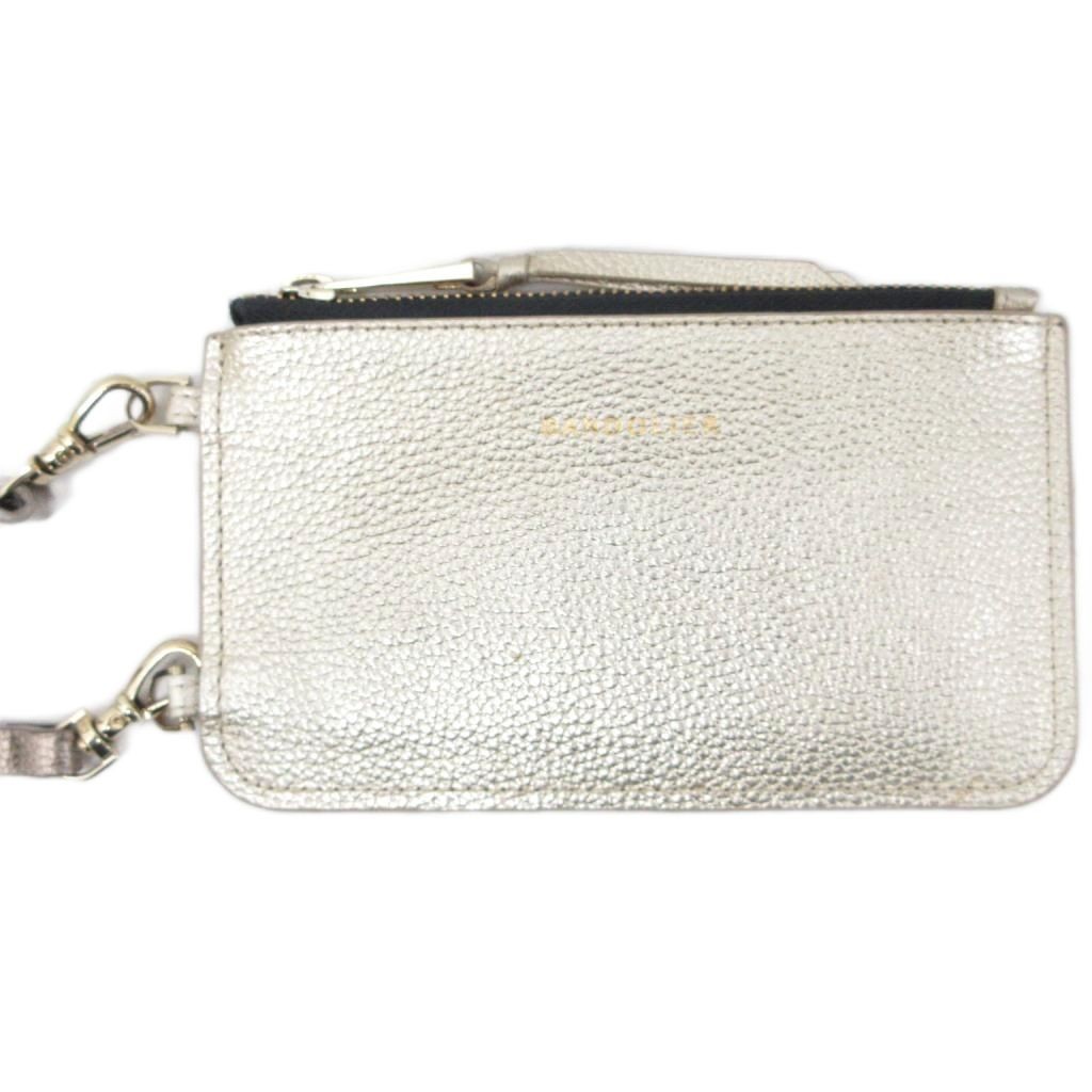 Bandolier Gold Leather Shoulder Bag Pouch AB Used 10.5cm/4.1″ x 17.5cm/6.9″