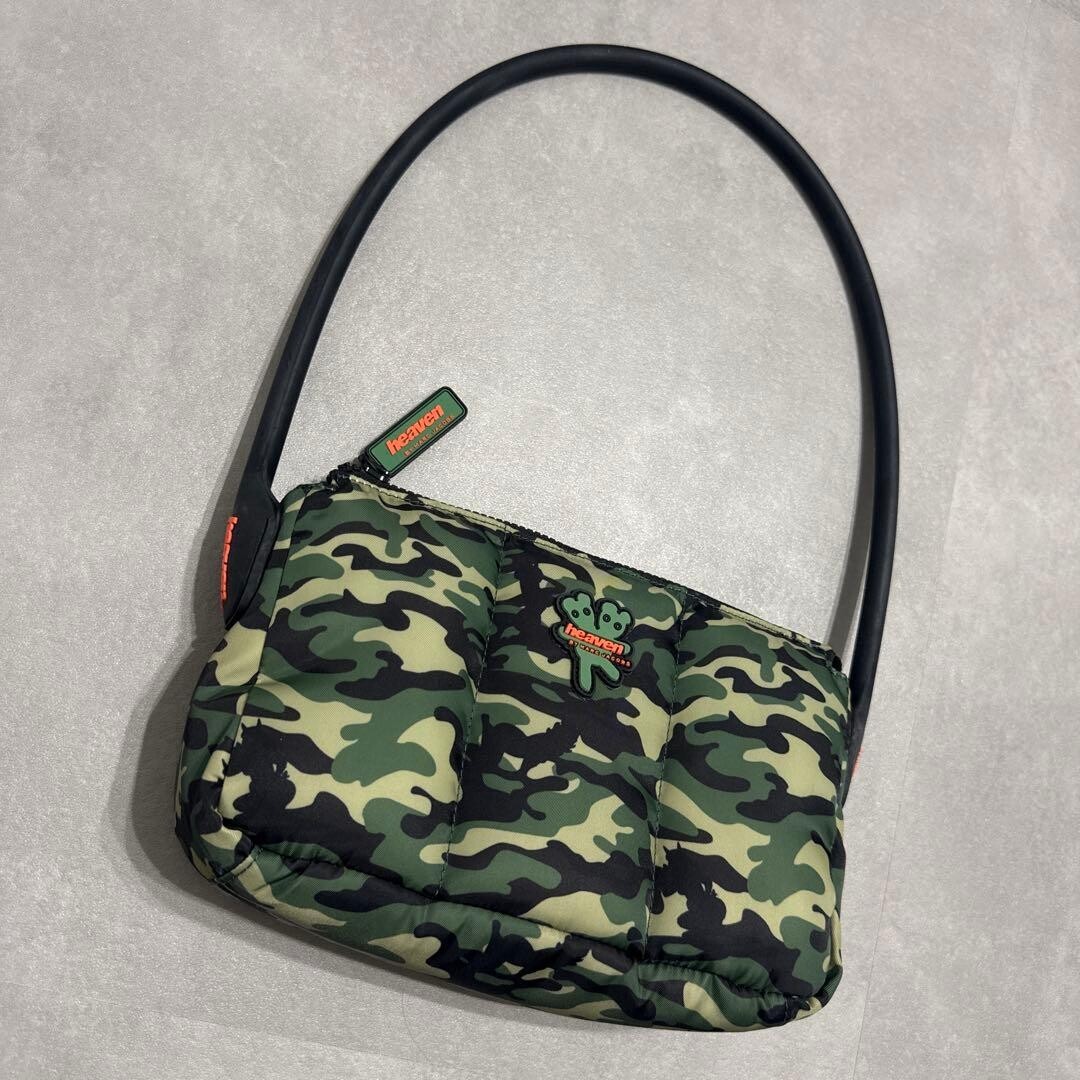 Heaven by Marc Jacobs Camouflage Nylon Shoulder Bag Green Men Authentic