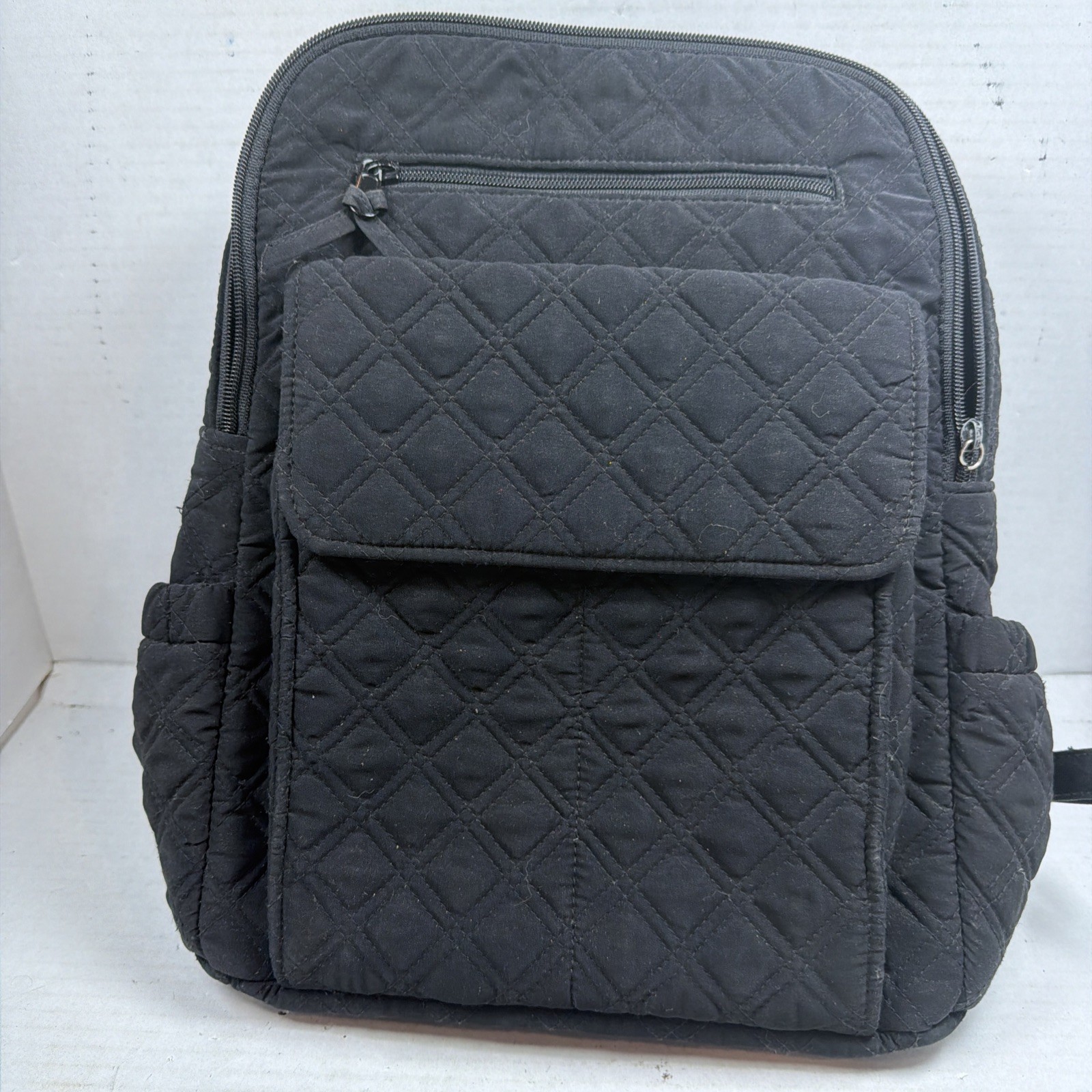Vera Bradley Vintage Backpack Black Quilted Microfiber Fabric Original Backpack