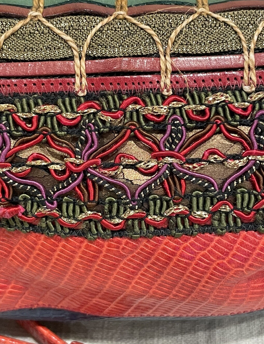 Sharif USA Round Shoulder Bag With Charms Coins & Feather Color Block 90s Y2k