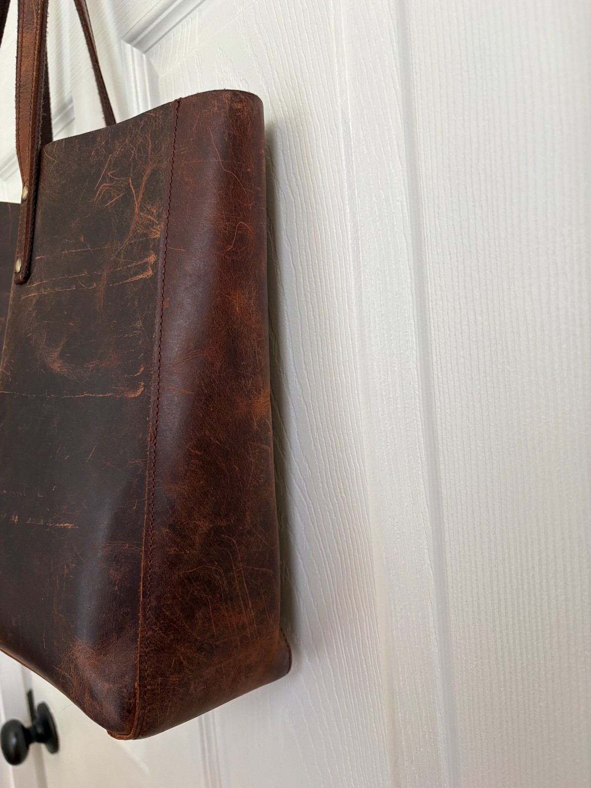 S-ZONE Genuine Leather Large Shoulder Tote Bag for Women in Deep Brown Color