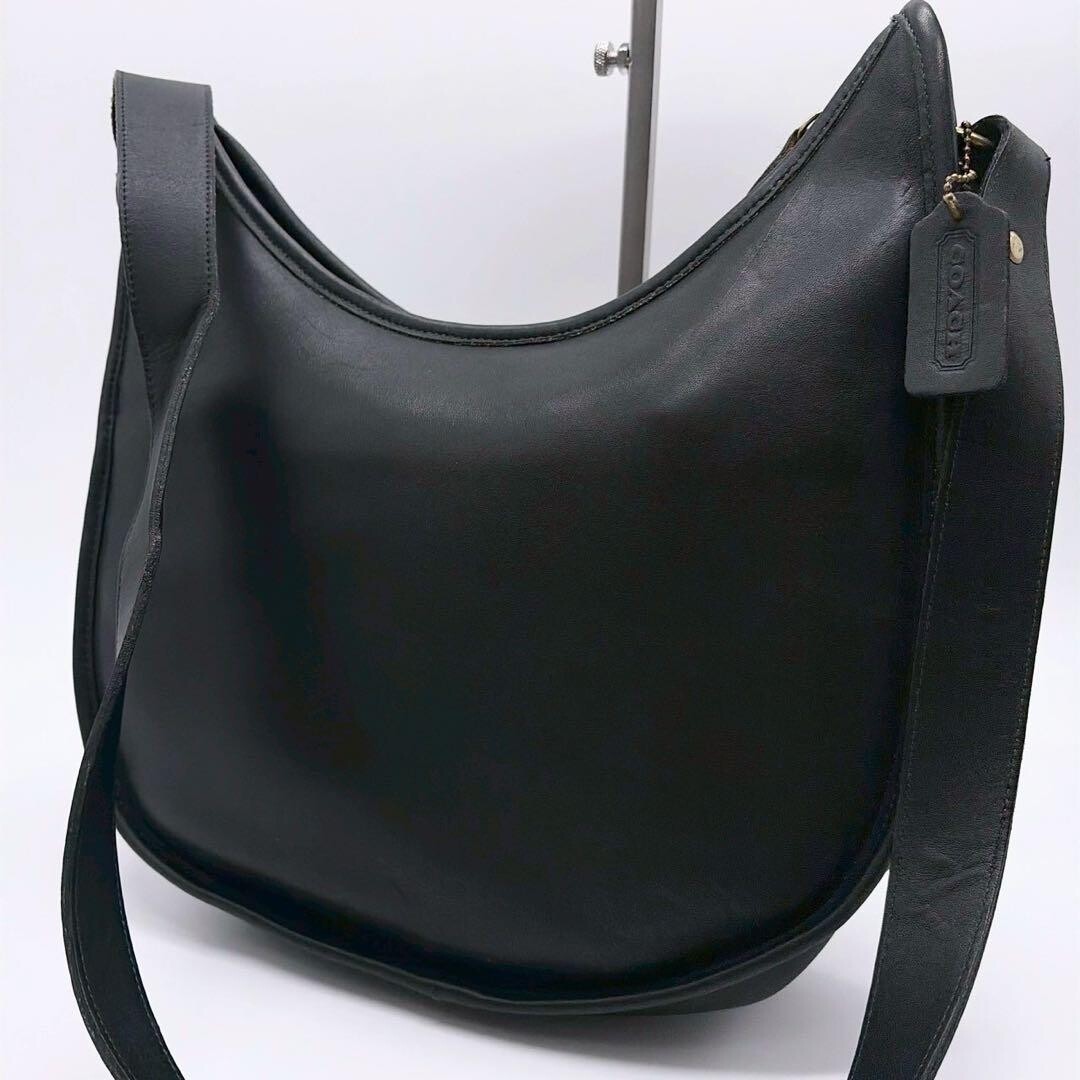 Coach Ergo 9920 Black Leather Shoulder Bag USA Made Vintage Y2K 11.8in 30cm
