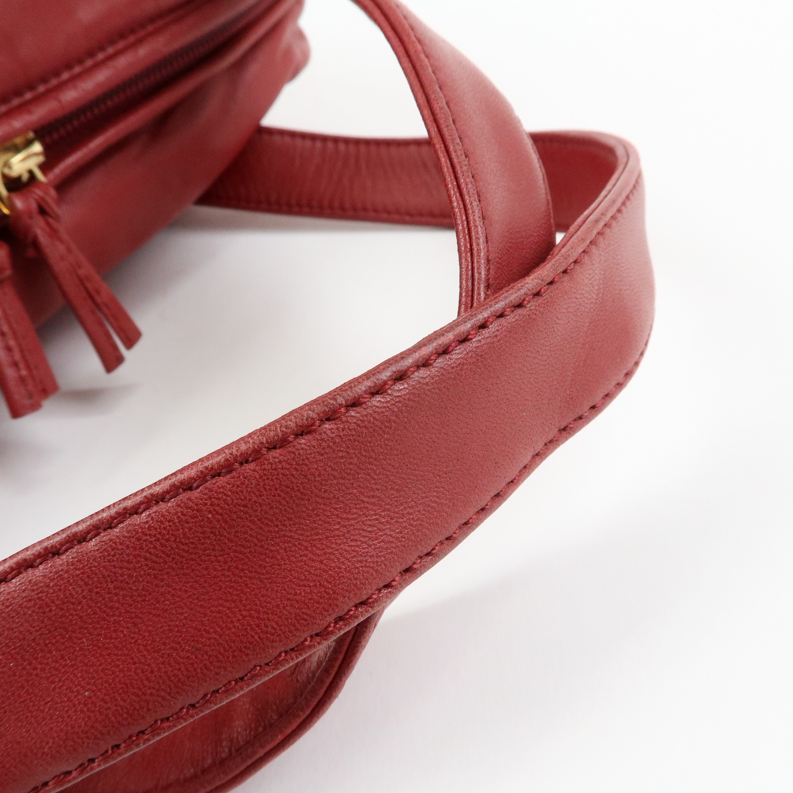 LOEWE Anagram Nappa Leather Hand Bag Shoulder Bag Red Authentic Used F/S
