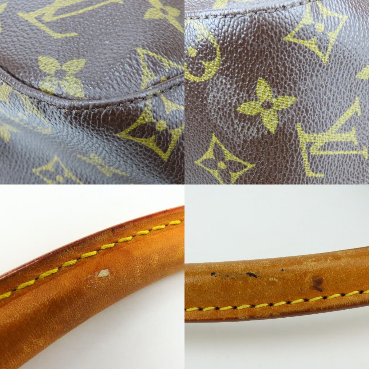 USED LOUIS VUITTON Shoulder Bag Looping MM M51146 Monogram/Nume leather Brow…