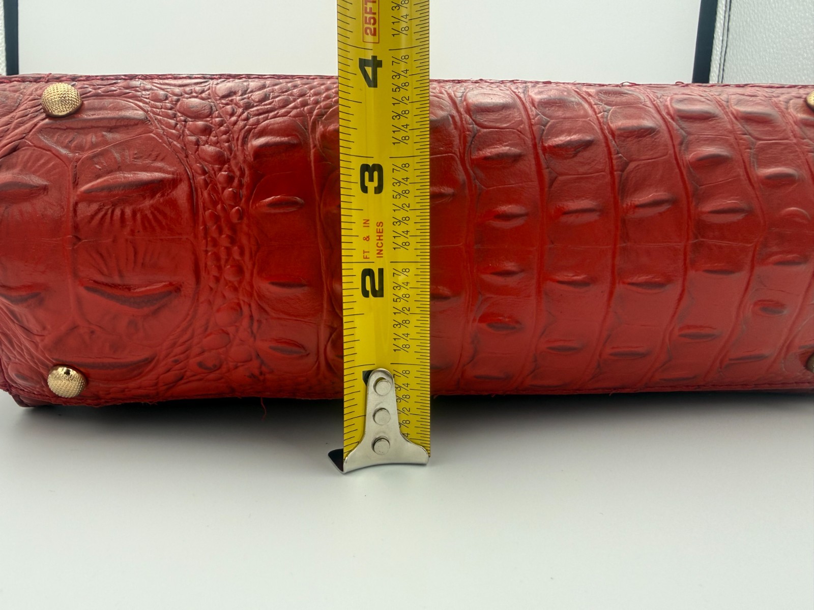 New Red Crocodile Embossed Satchel Handbag Tote with Detachable Shoulder Strap