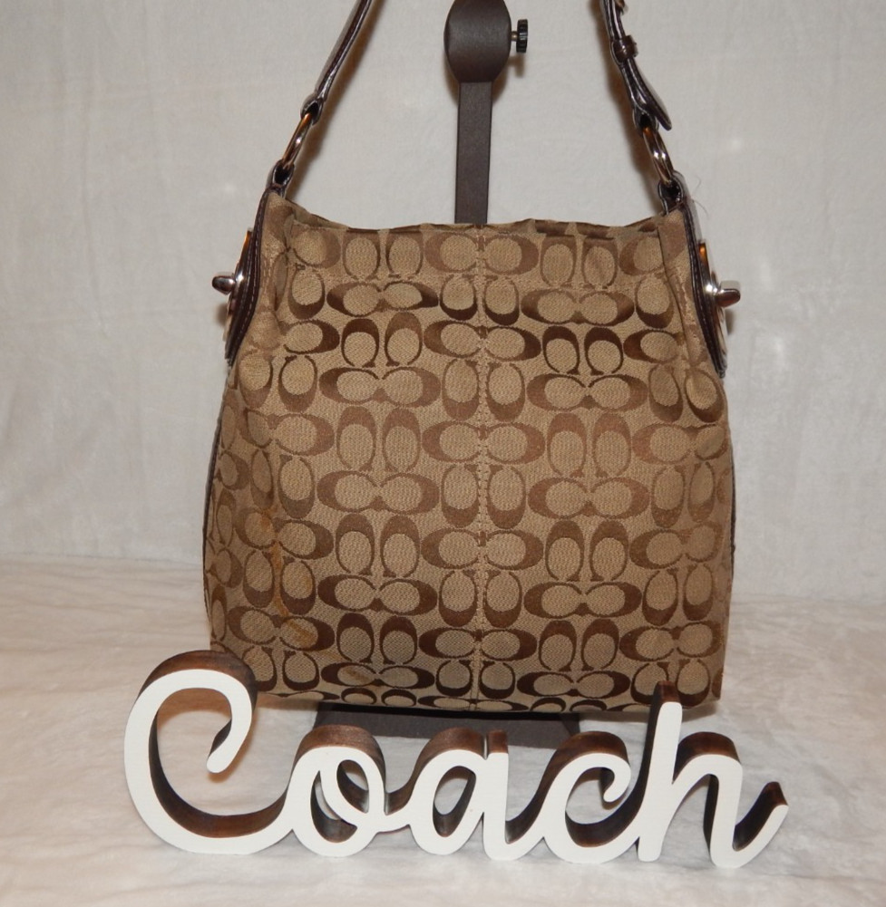 Coach Handbag Purse Penelope Tote F14686 Fluted Ivory Cream AWL Leather Bag VTG
