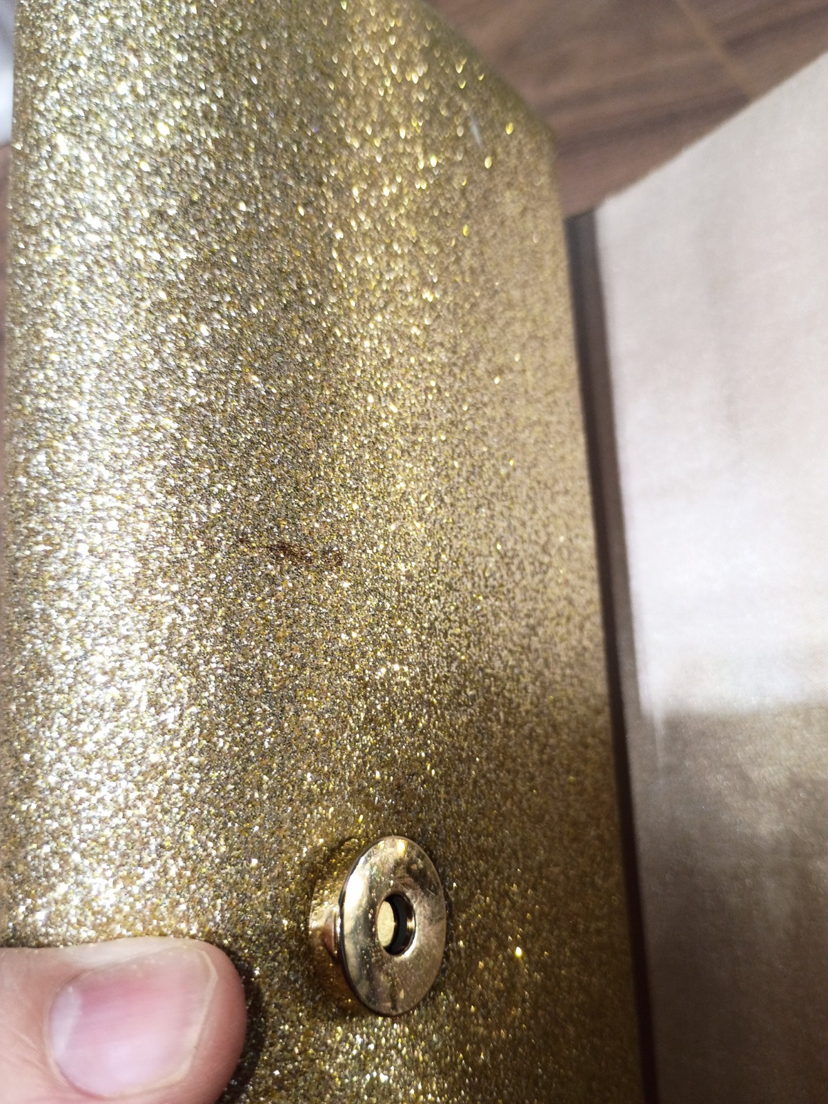 Lulu Townsend Gold Glitter Clutch Bag Carry Bag Evening Purse