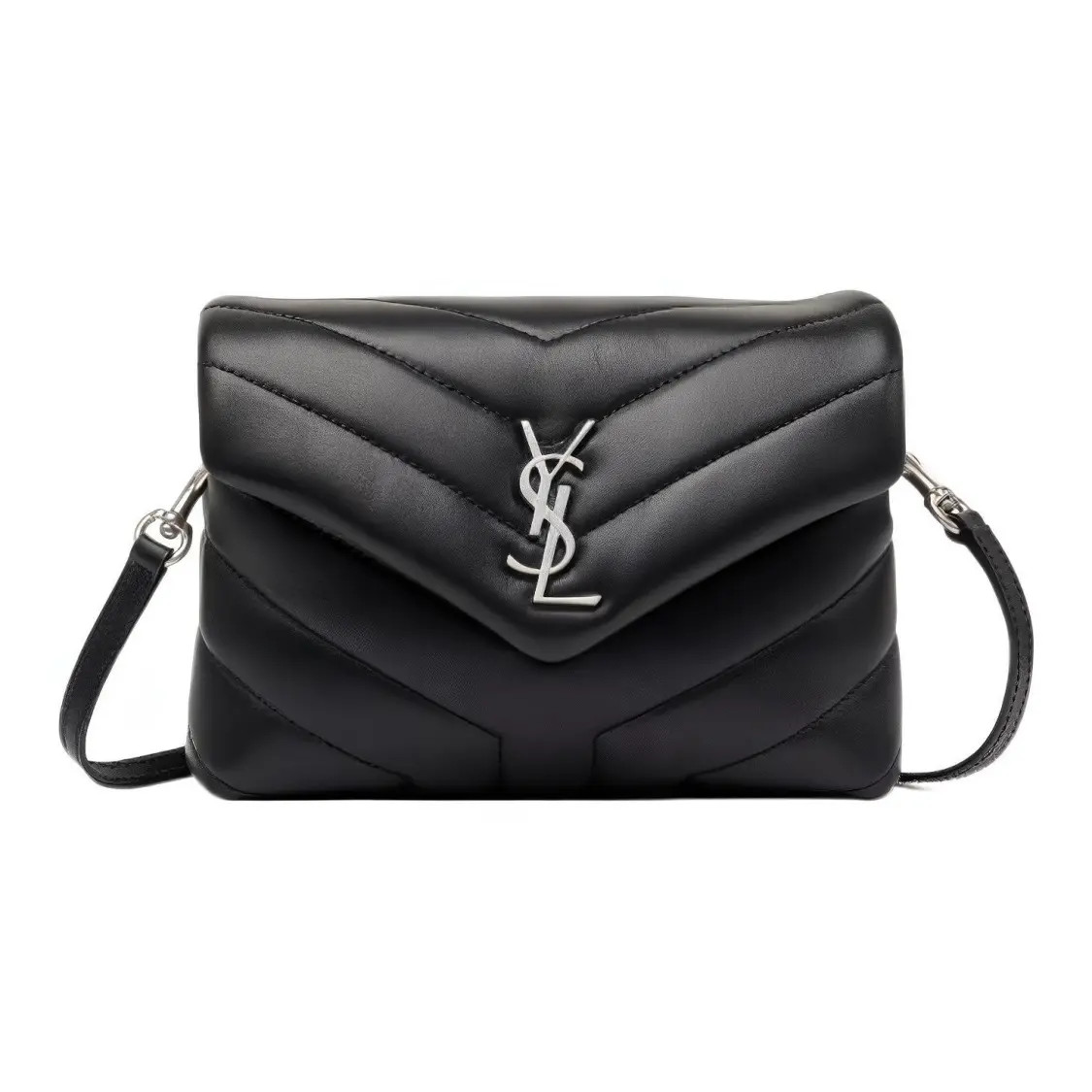 SAINT LAURENT Cowhide Shoulder Bag Mini Women’s Black 7.2×2.5×5.5 in