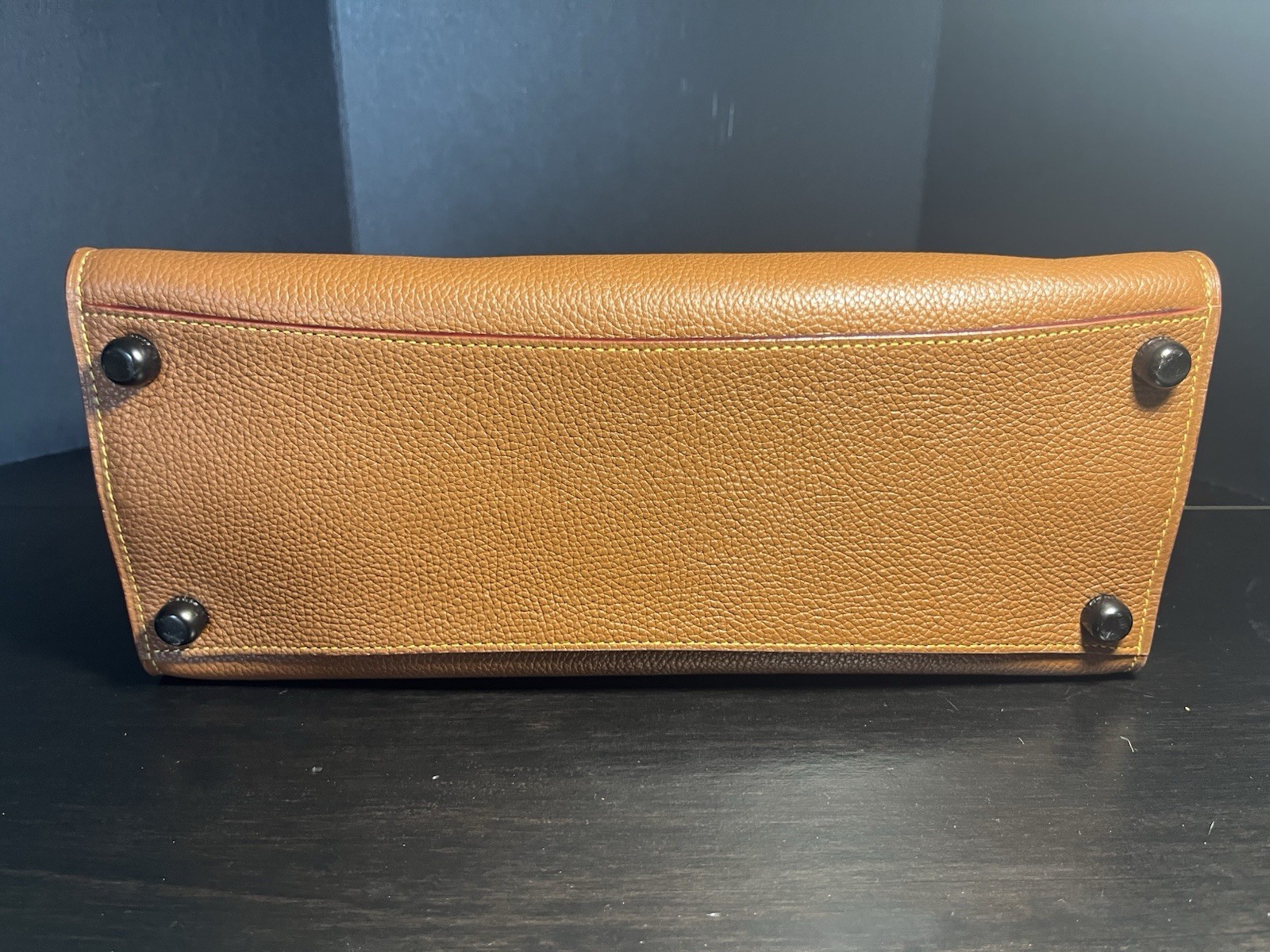 Coach Tabby Top Handle Bag Tan Pebbled Leather Suede Pocket Tortoise C Clasp
