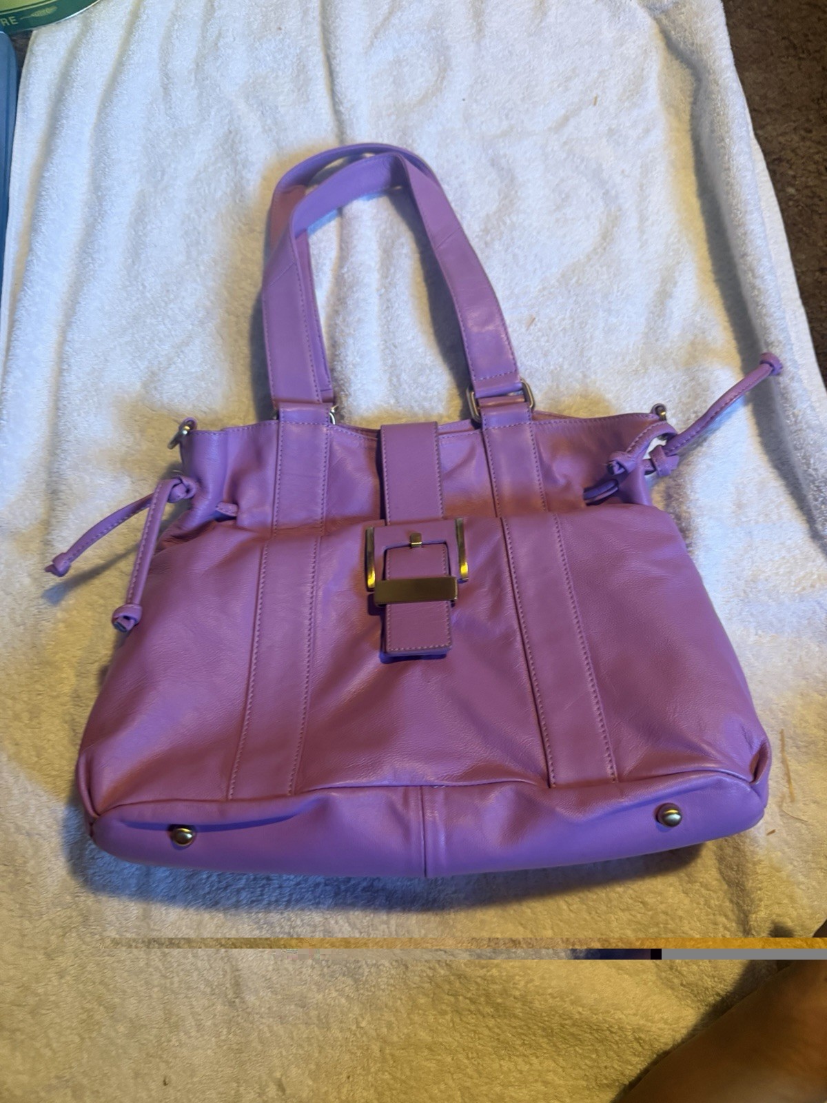 SIMPLY NINA by NINA RAYE Purple Lambskin Leather Shoulder Bag Purse 13 x 9 x 4