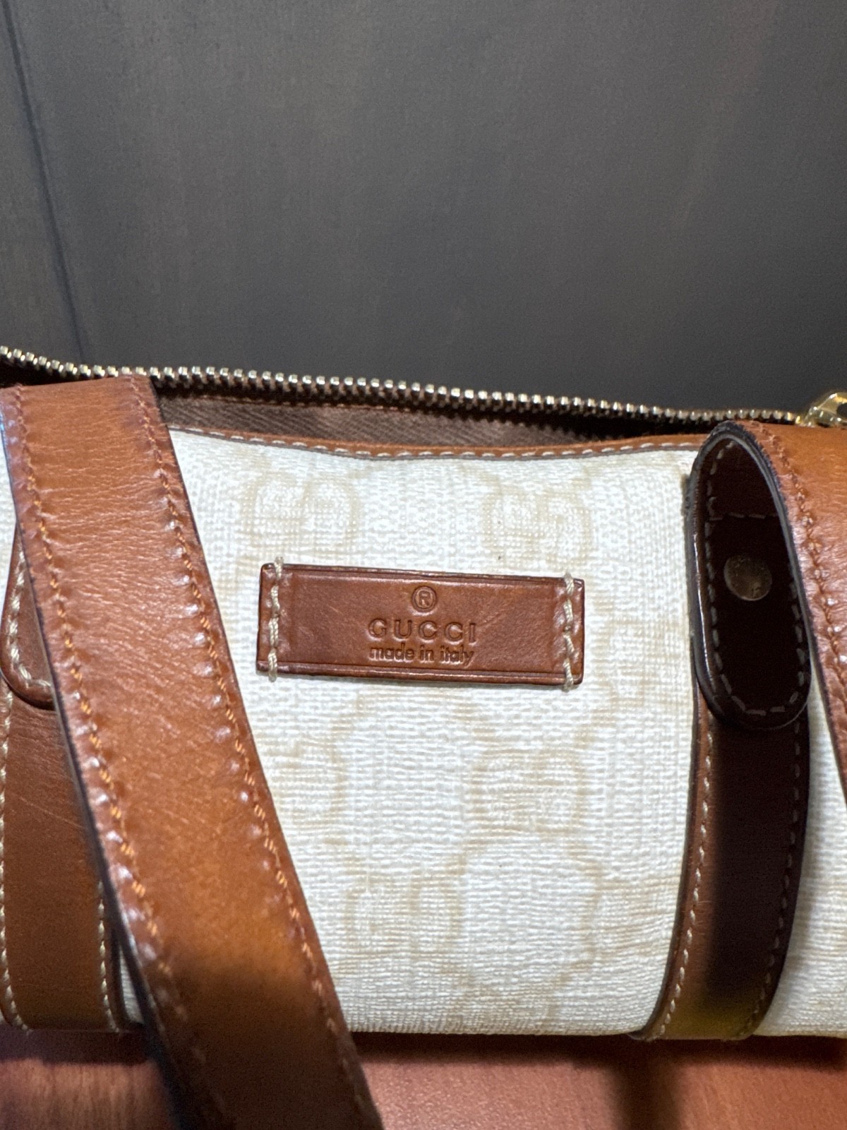Authentic Vintage Gucci GG Supreme Joy Boston Mini Leather Purse- Super CUTE
