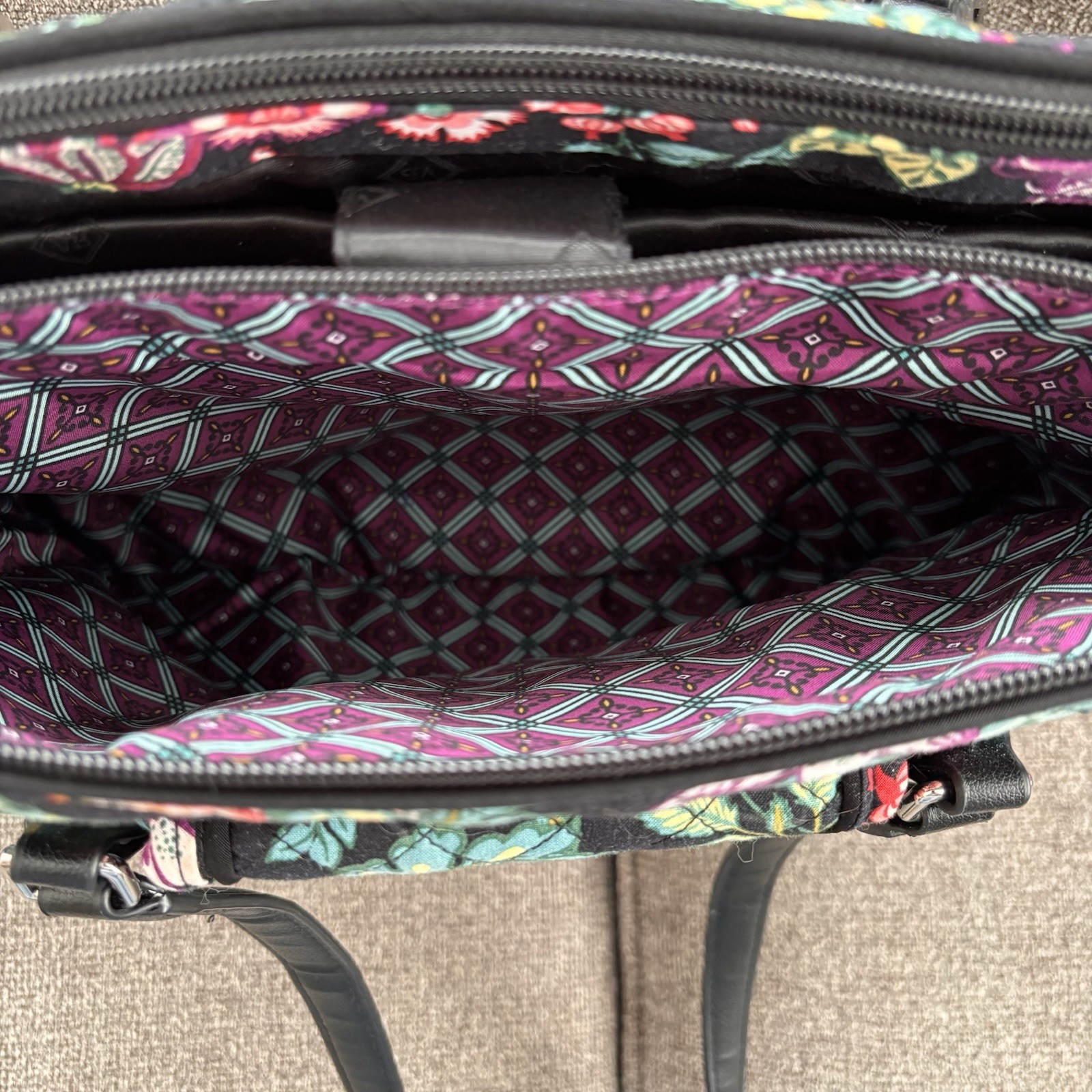 VERA BRADLEY ICONIC COMMUTER TOTE VINES FLORAL 2018 (23202-K32)