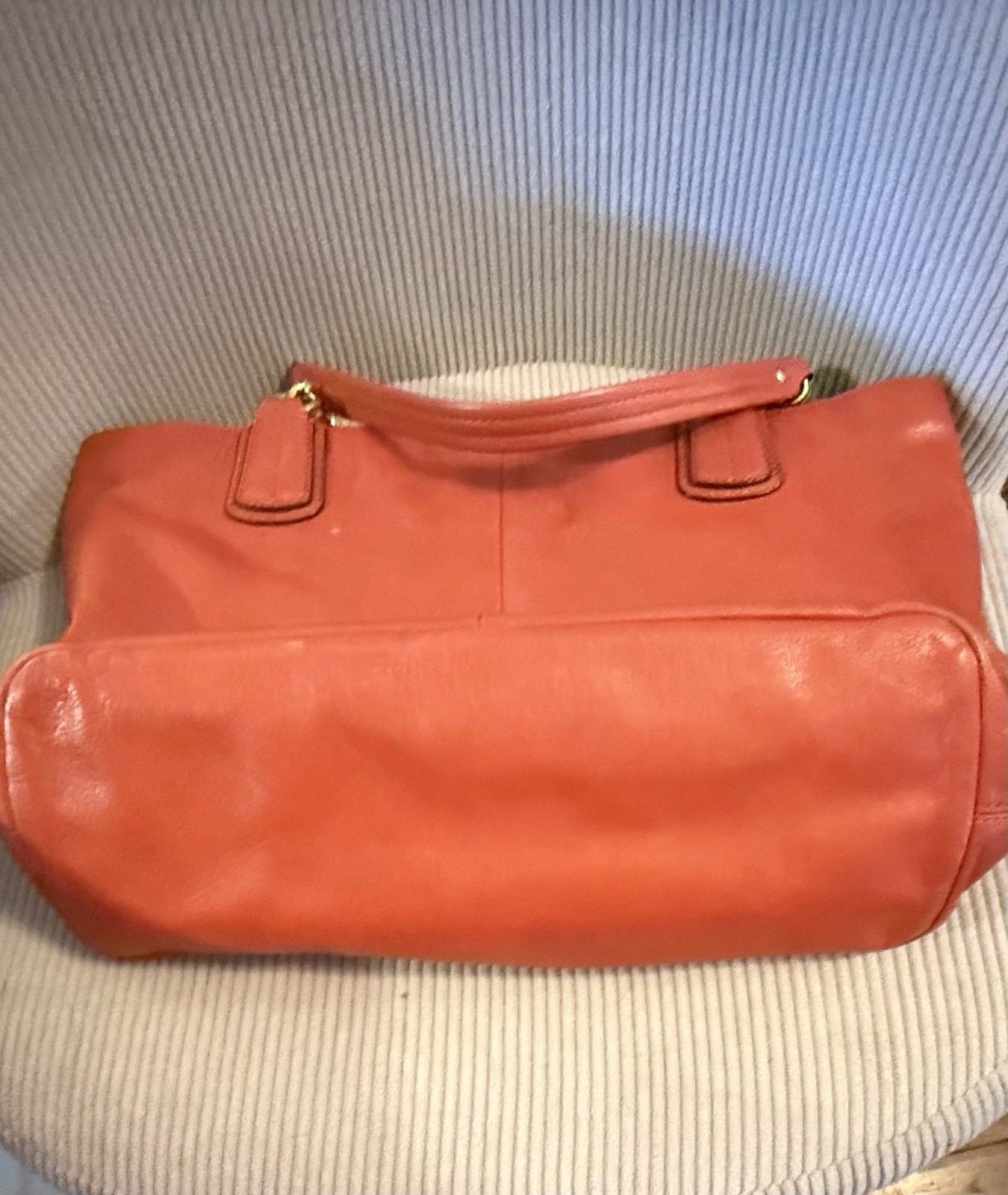 Coach Madison Leather Tote Handbag Persimmon Orange & Gold F20466 MFSRP: $298.00