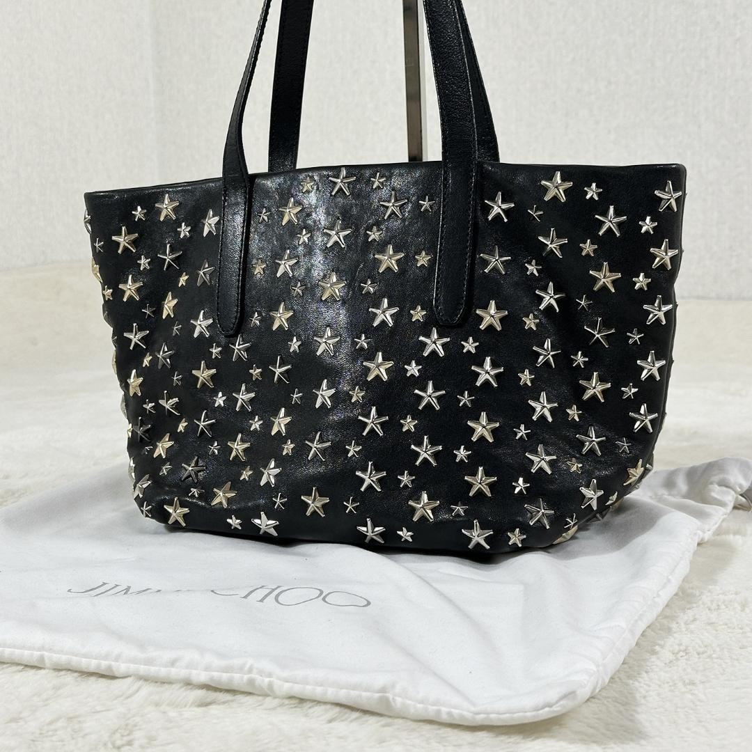 Jimmy Choo Sophia S Black Leather Tote Bag Authentic Pre-Owned