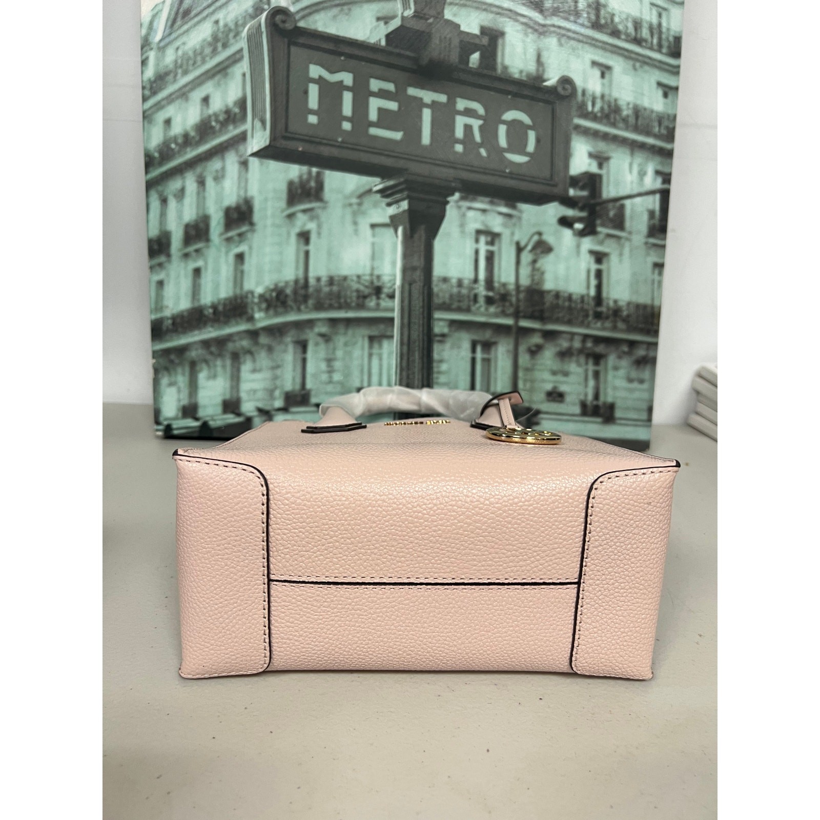Michael Kors Mercer MD Powder Blush Leather Satchel Crossbody Bag 35S1GM9M2L