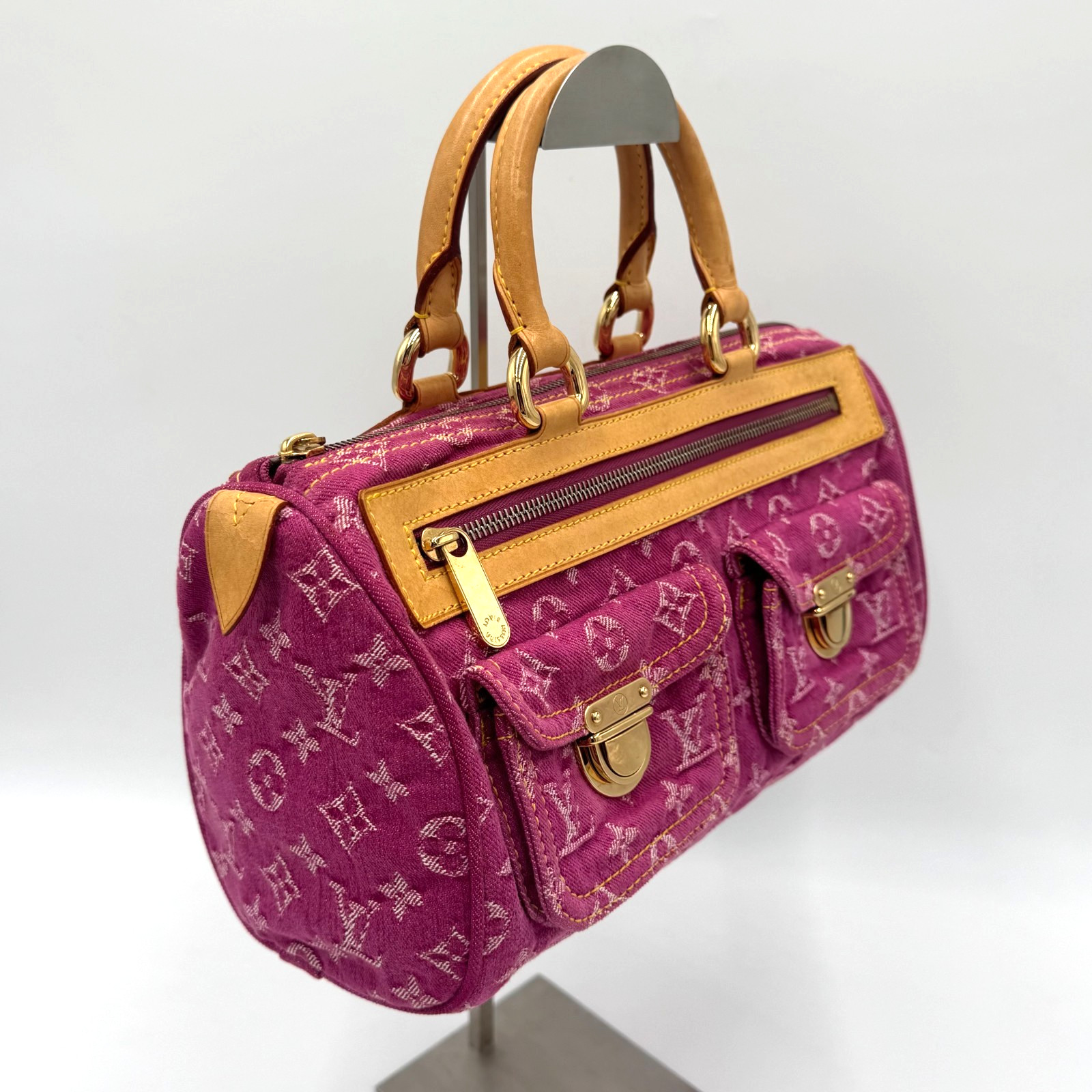 Louis Vuitton Denim Neo Speedy Boston Hand Bag Monogram Pink M95214 #SP0026