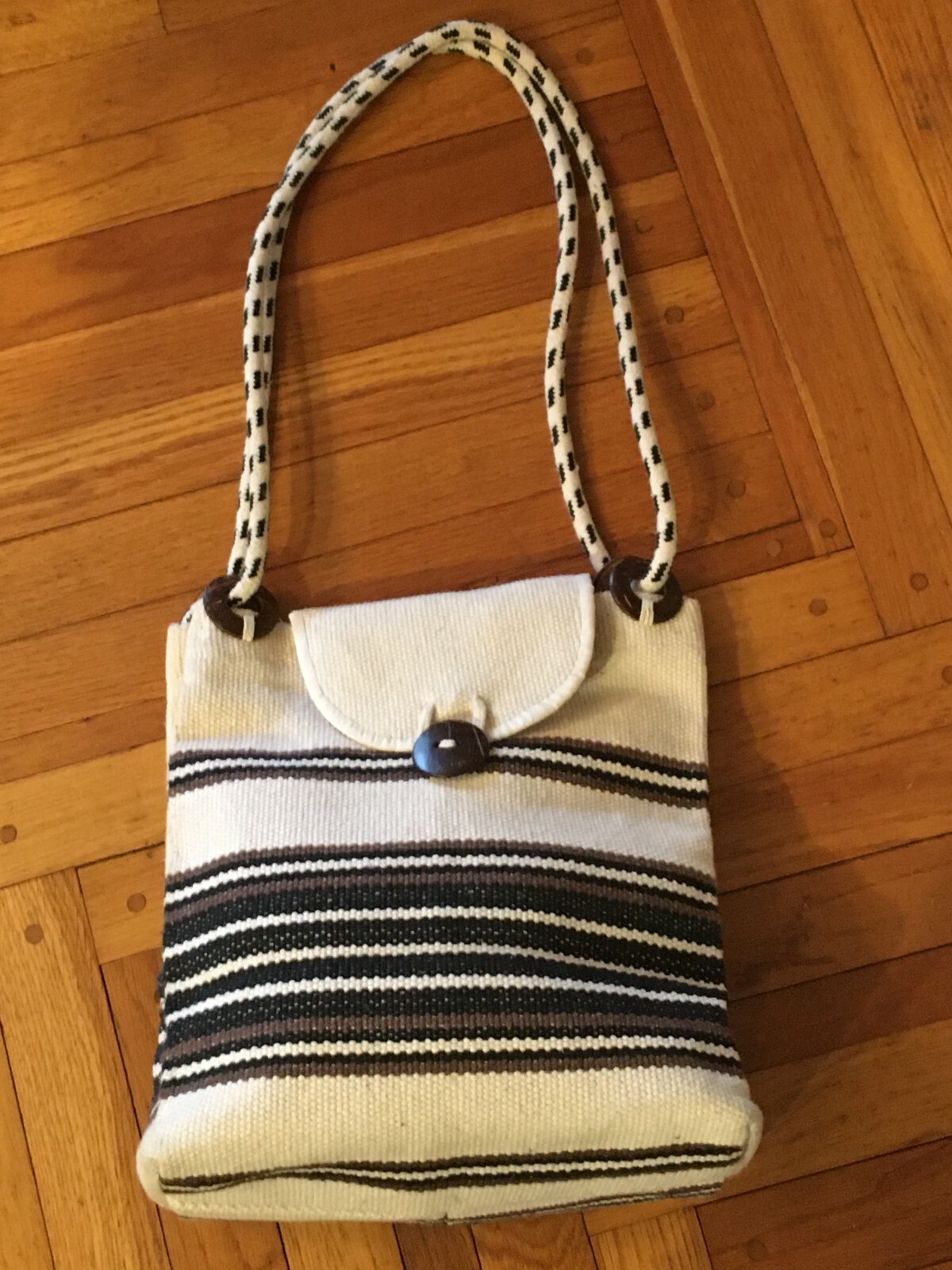 Bohemian Shoulder Bag Cotton Carpet Blanket Tote Artisan Made in Brazil Beach