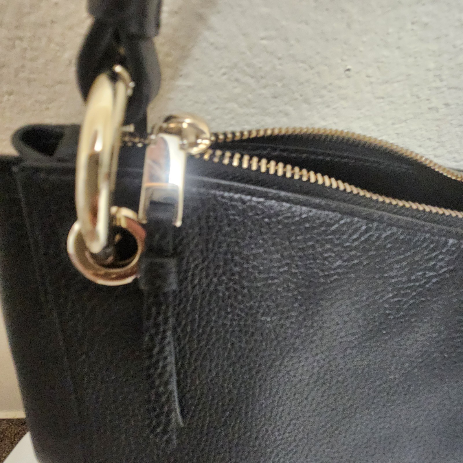 Kate Spade Kat Black Pebbled Leather Hobo Shoulder Bag Classic Large 13x12x4.5