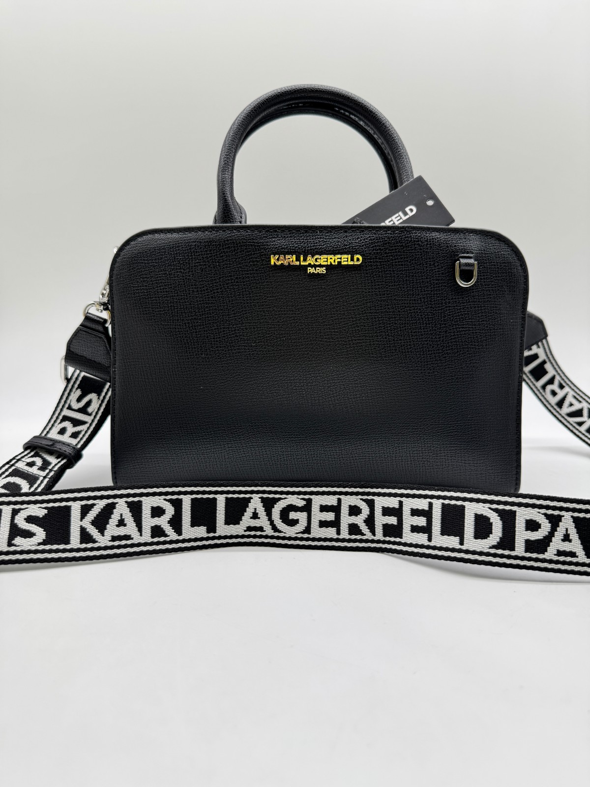 KARL LAGERFELD Maybelle small satchel crossbody + Dust bag BLACK (No charm)